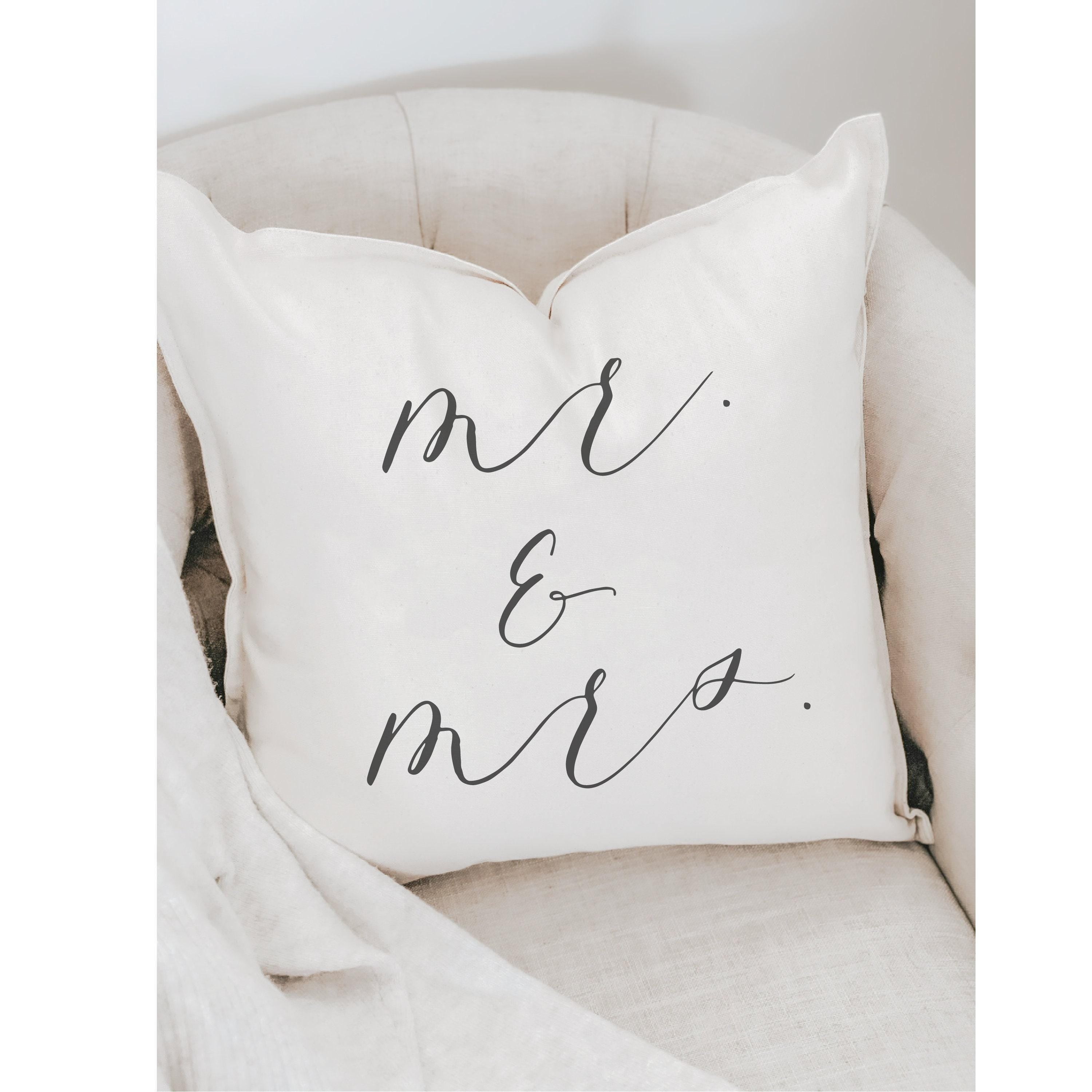 Throw Pillows - Mr & Mrs Calligraphy