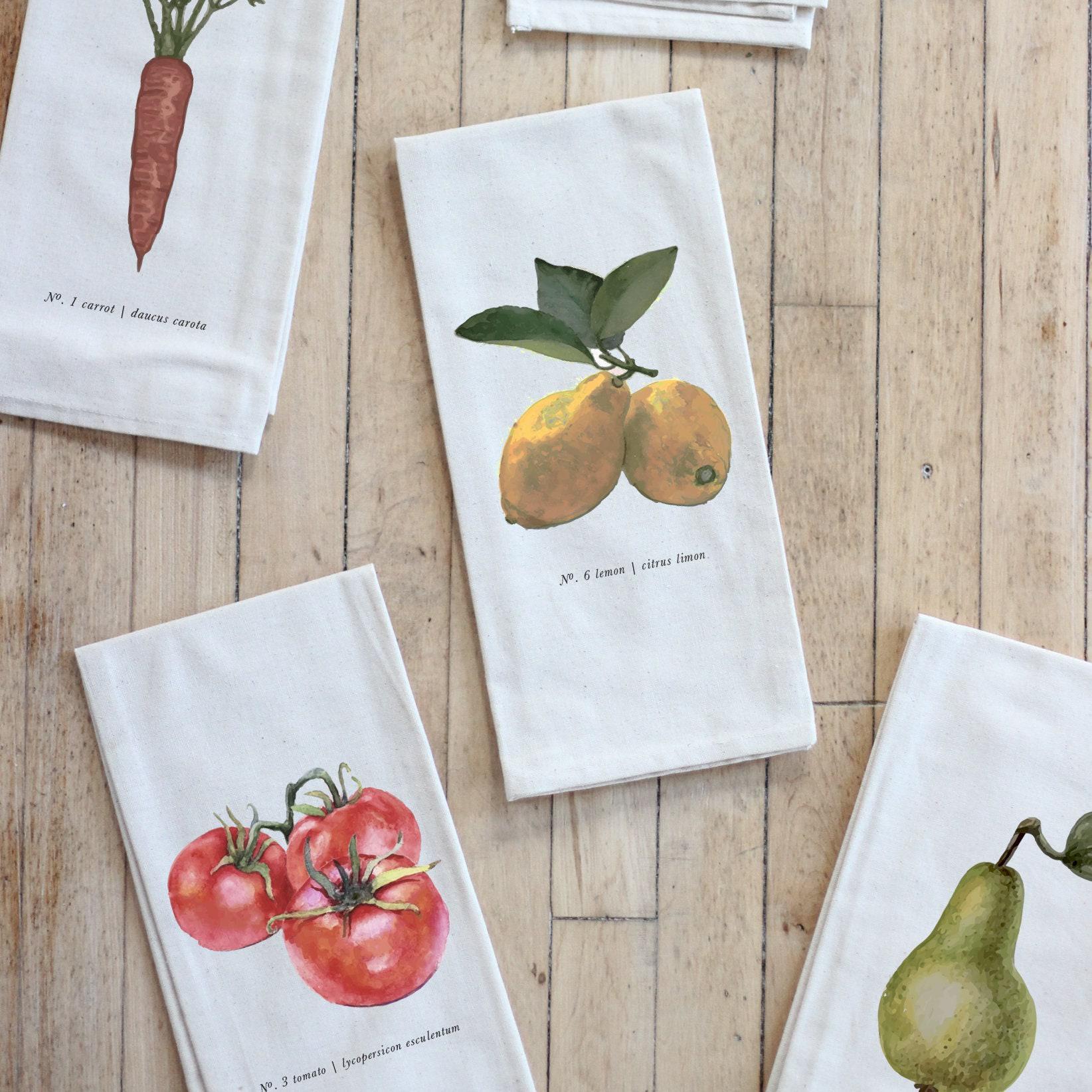 Tea Towel - Fruits + Veggies Color Tea Towel