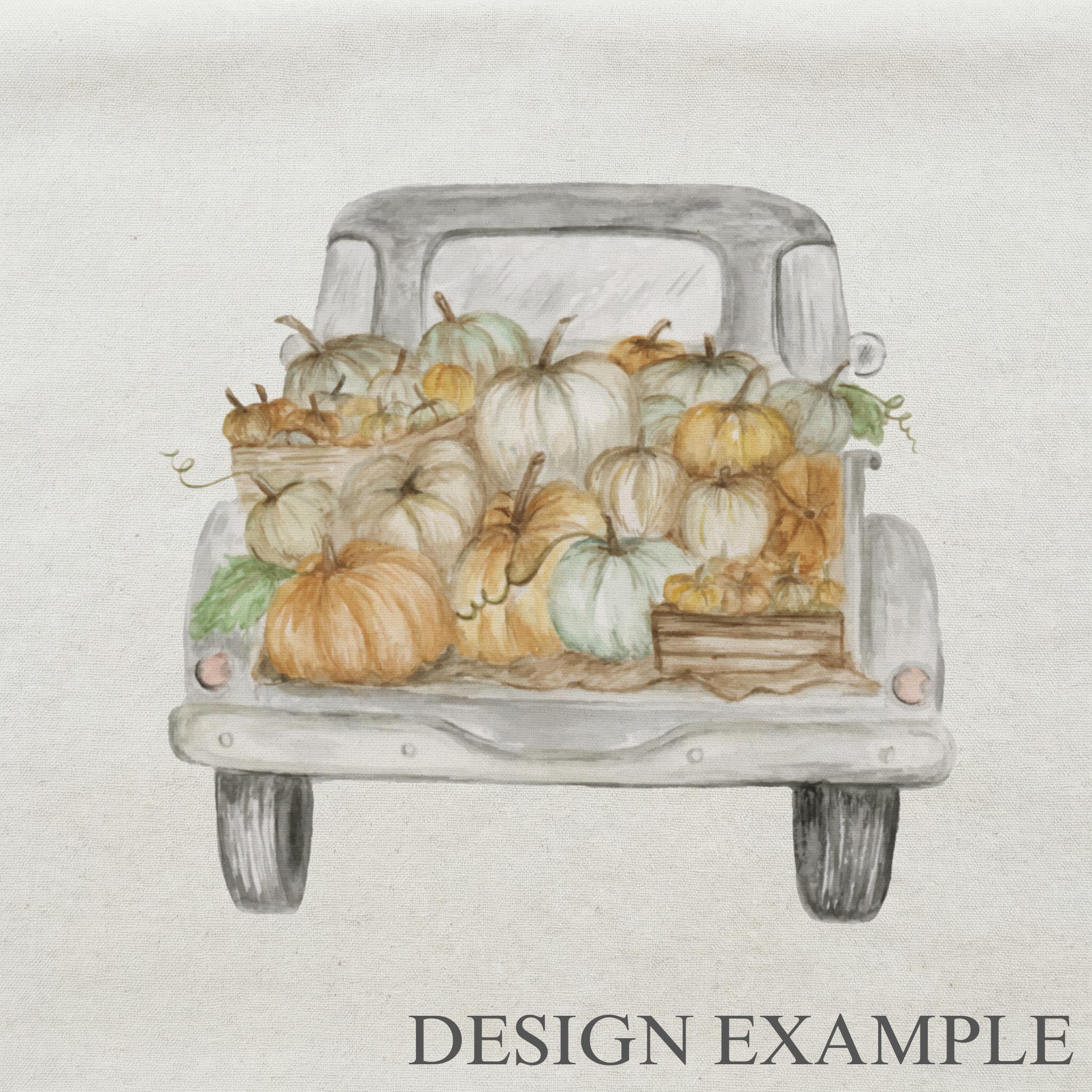Embroidery Hoops - Pumpkin Truck Watercolor