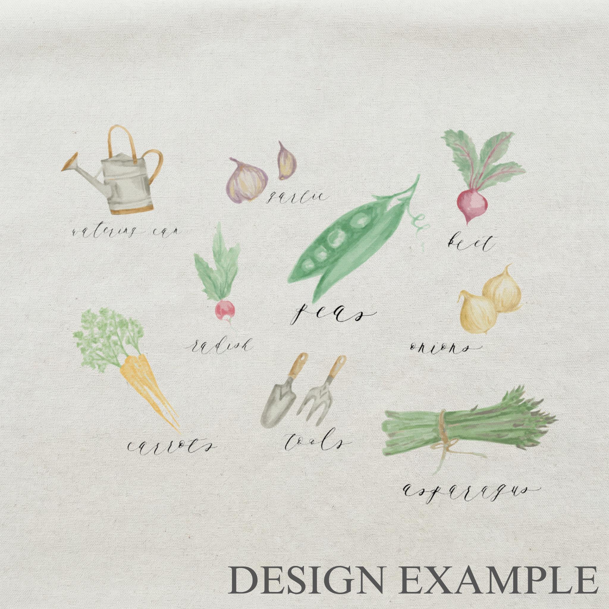 Embroidery Hoops - Vegetables Watercolor