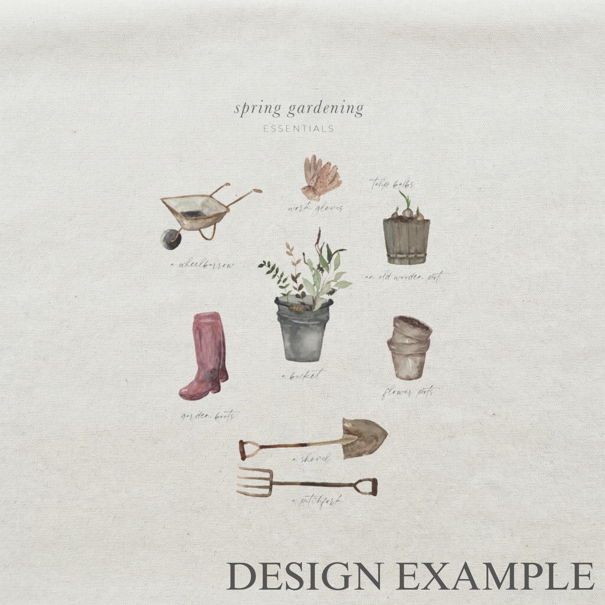 Tea Towel - Garden Essentials Watercolor