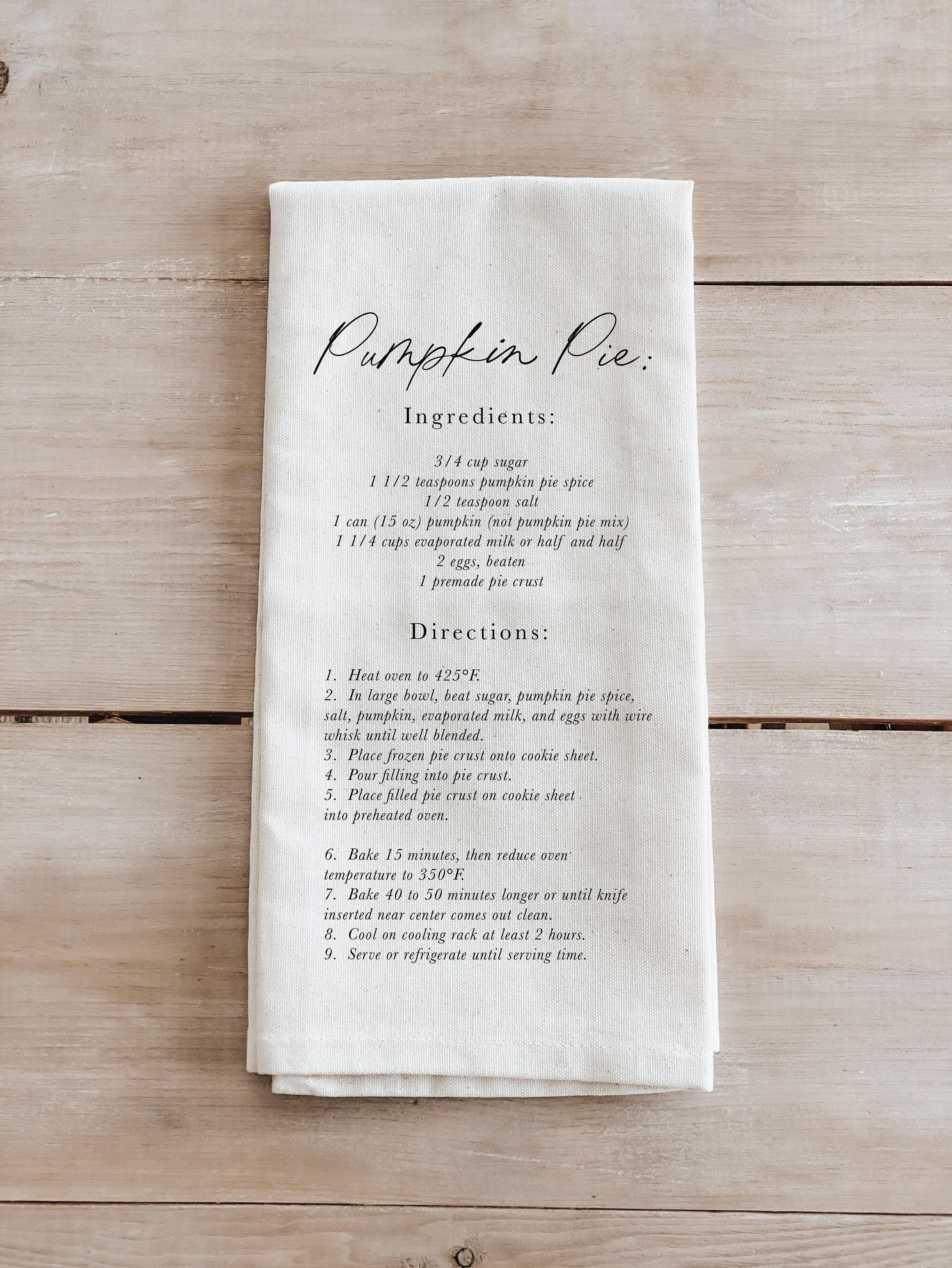 Tea Towel - Pumpkin Pie Recipe