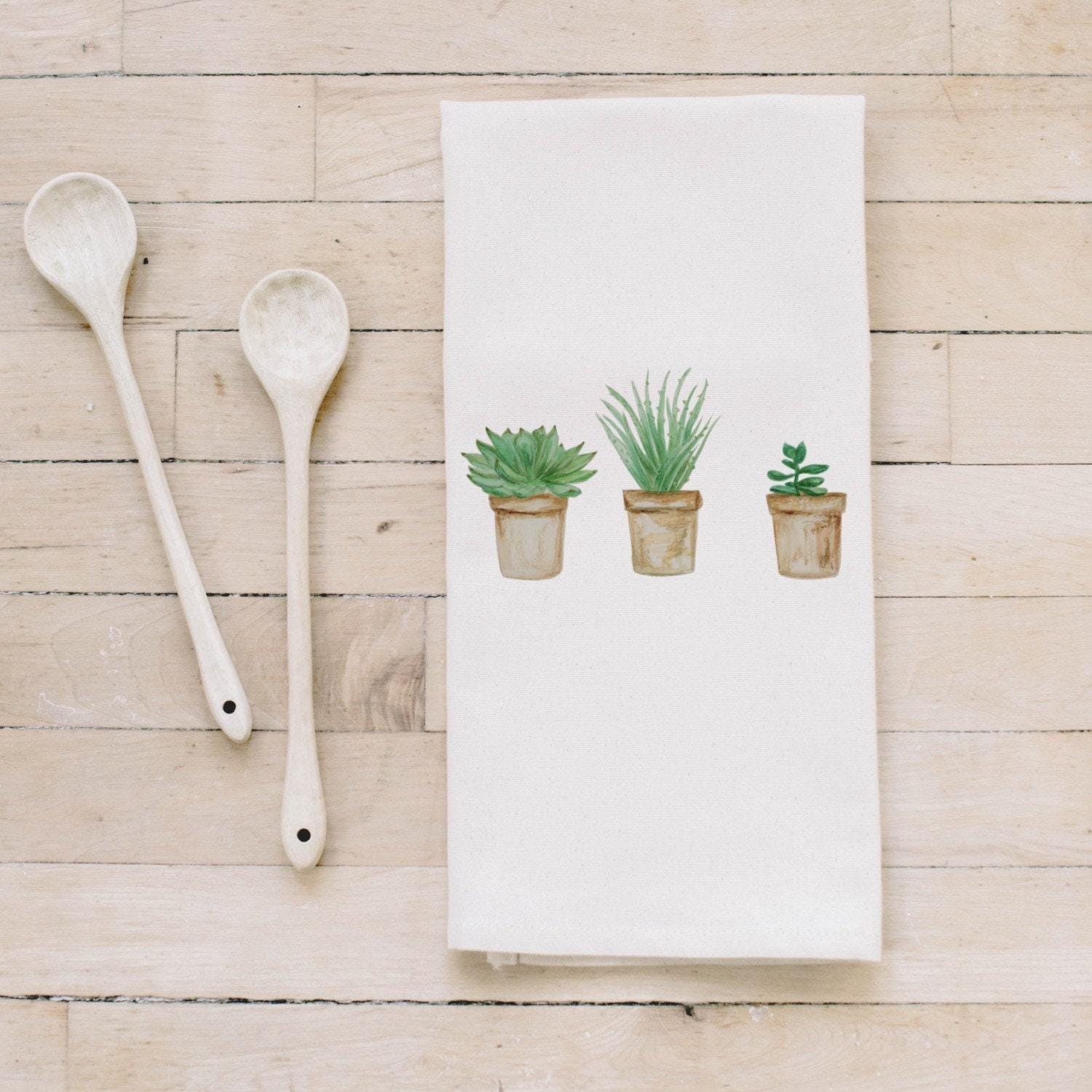 Tea Towel - Potted Succulents