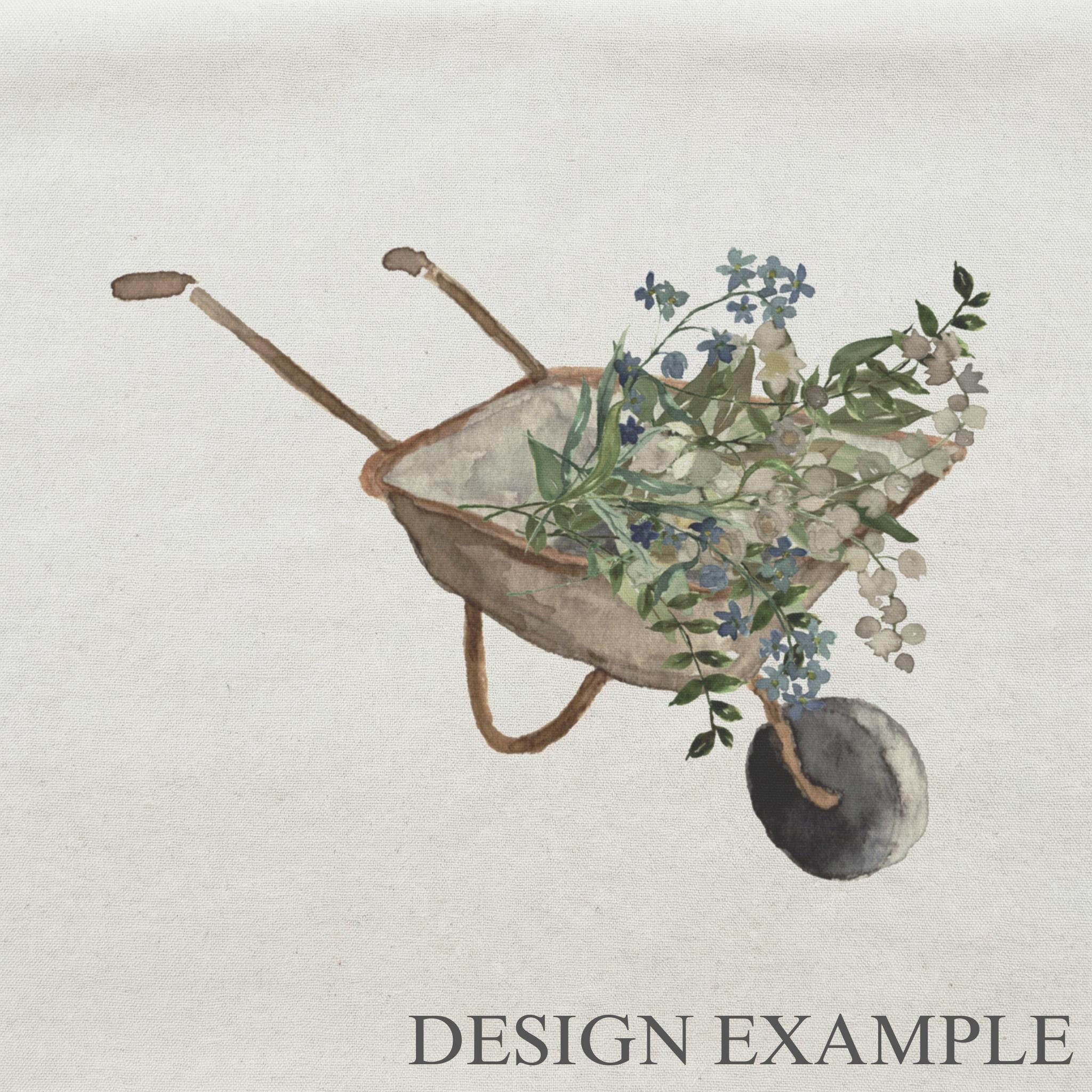 Tea Towel - Wheel Barrow Watercolor