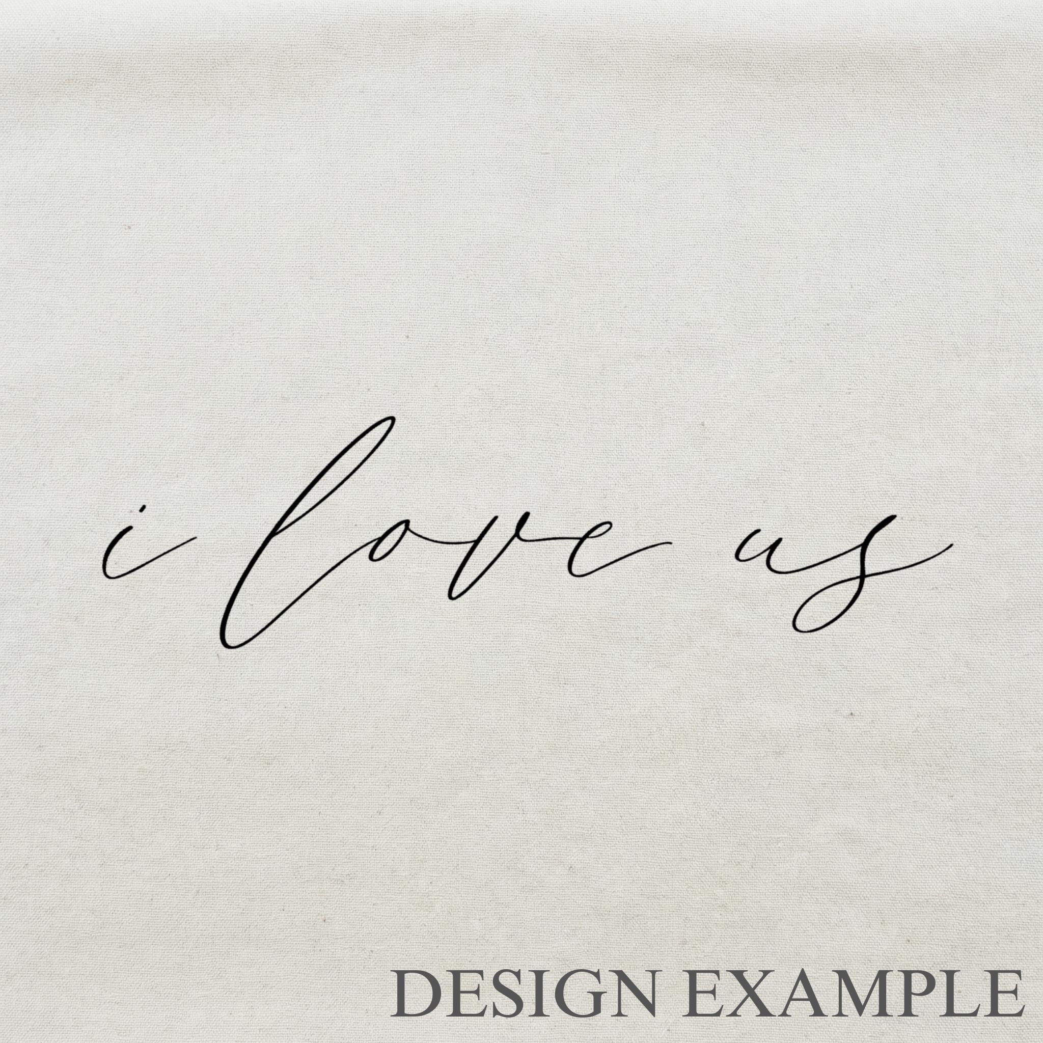 Lumbar Pillows - I Love Us Calligraphy