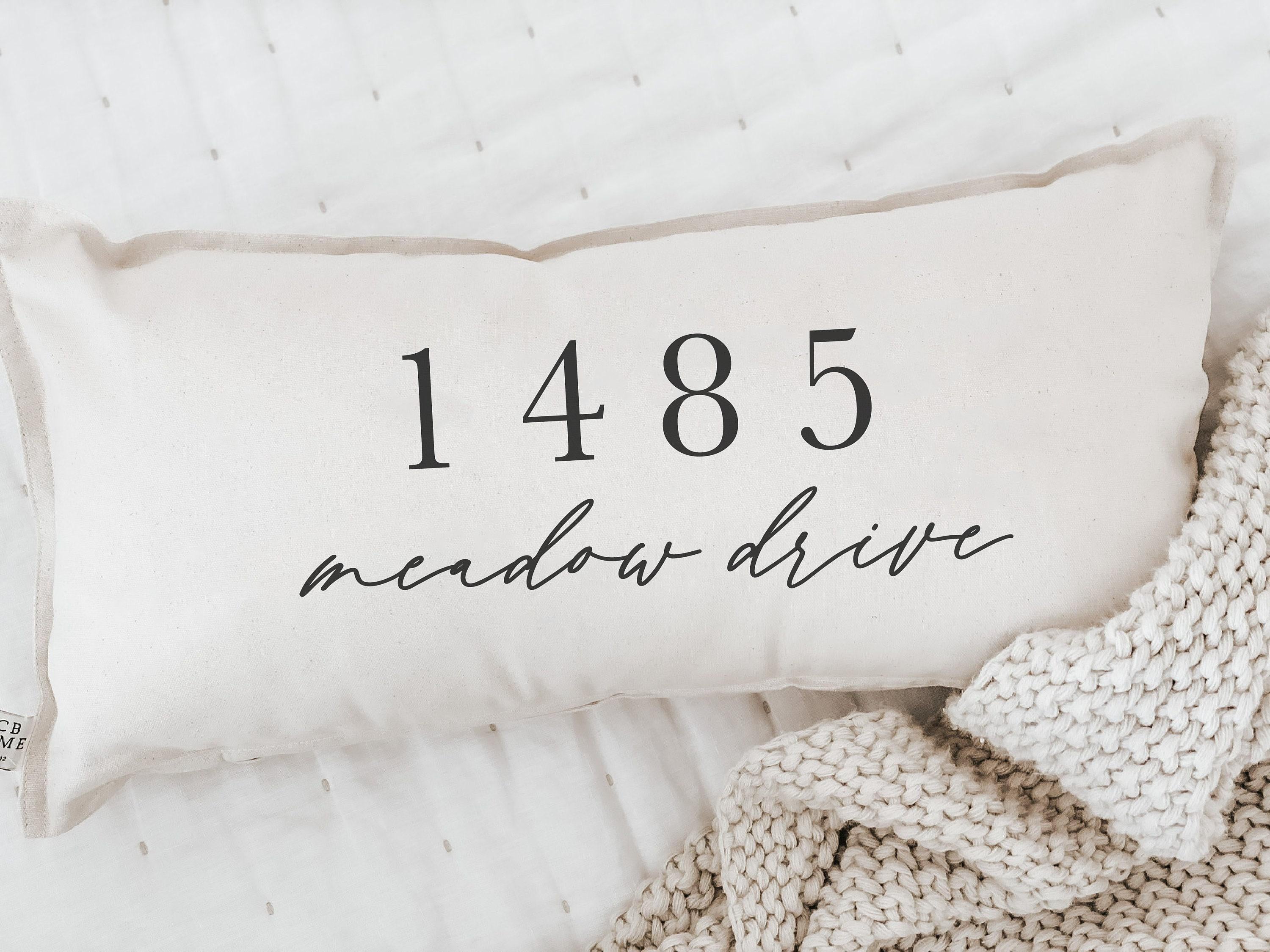 Personalized Lumbar Pillows - Personalized Street Address