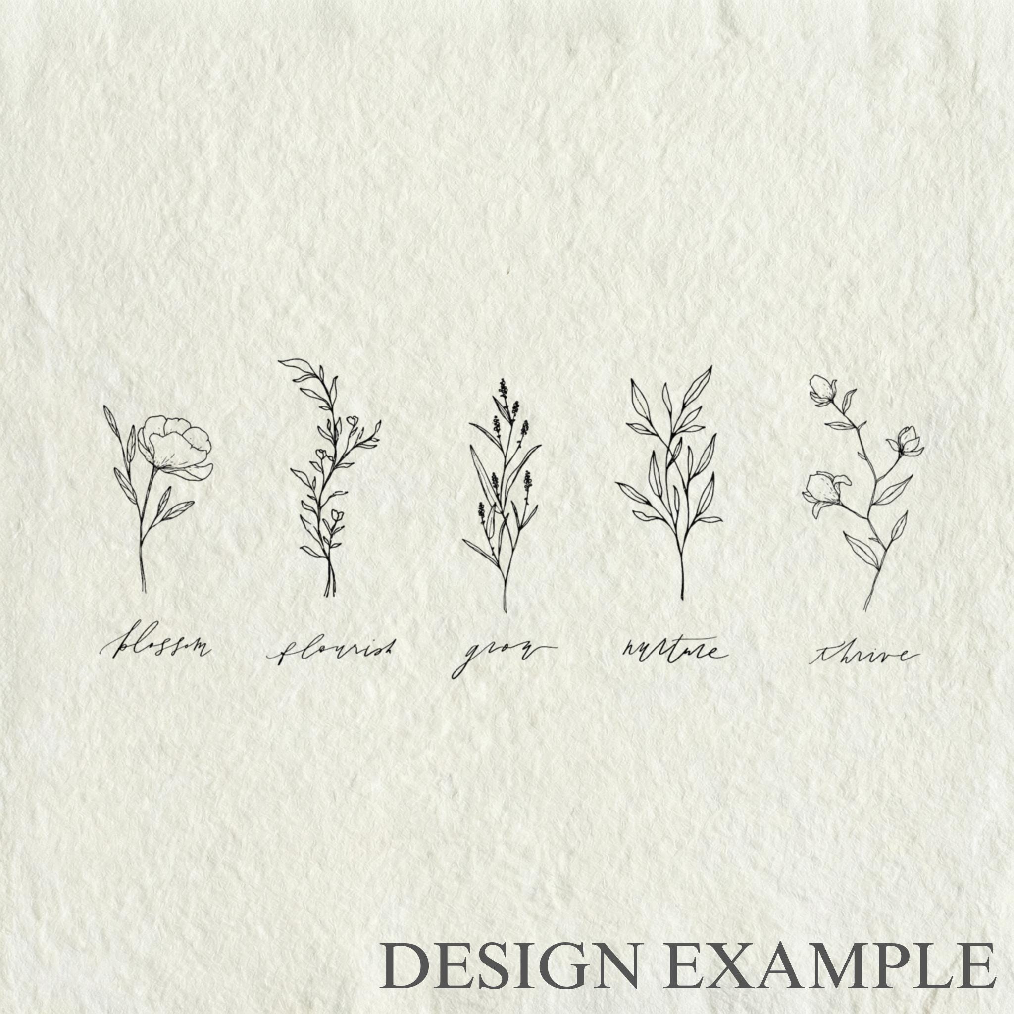 Glass Table Frames & Cards - Nurture Wildflower Print