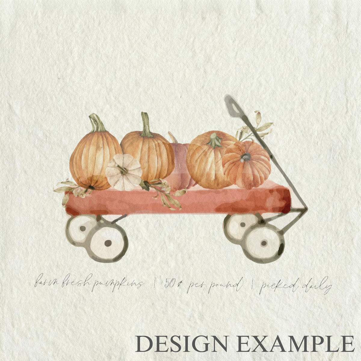Glass Table Frames & Cards - Pumpkin Wagon Watercolor