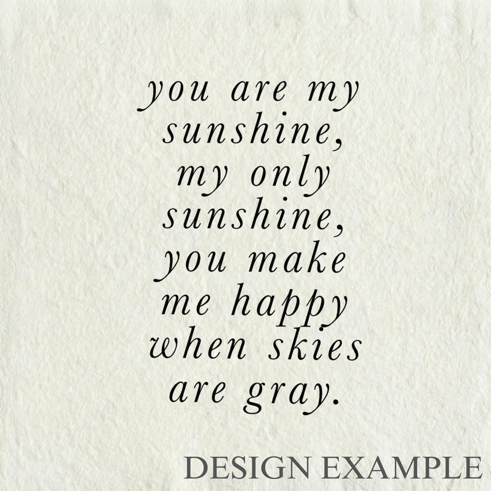 Glass Table Frames & Cards - You Are My Sunshine
