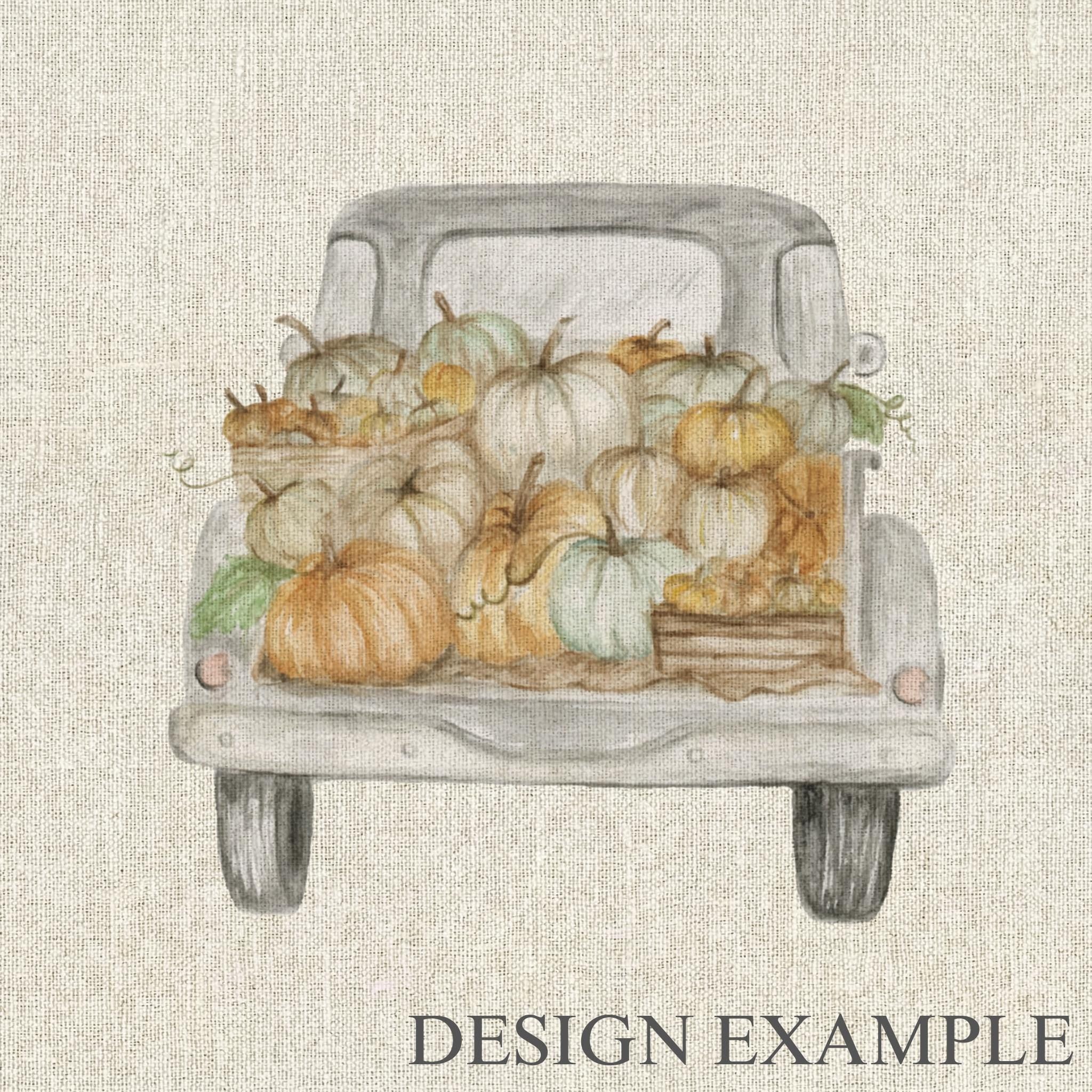 Napkins - Pumpkin Truck Watercolor