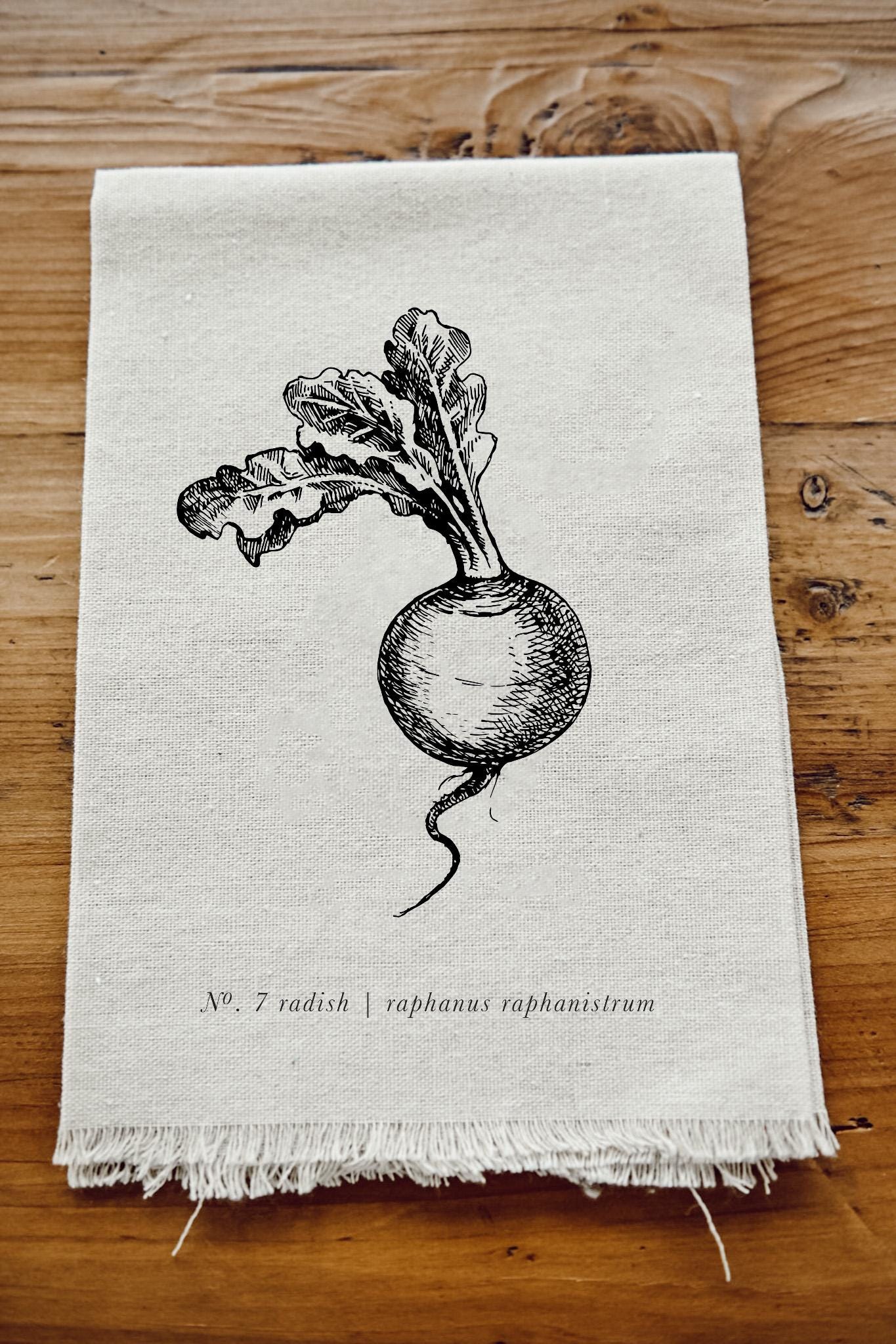 Napkins - FruitsVeggies Black + White