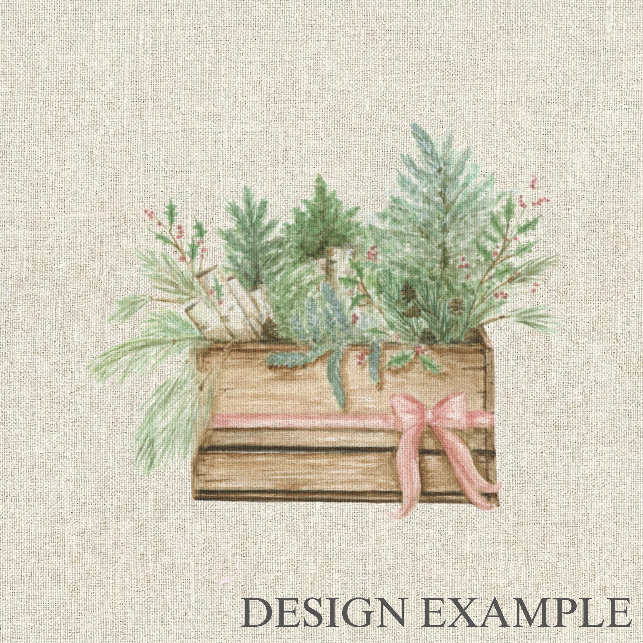 Napkins - Greens in Crate Watercolor