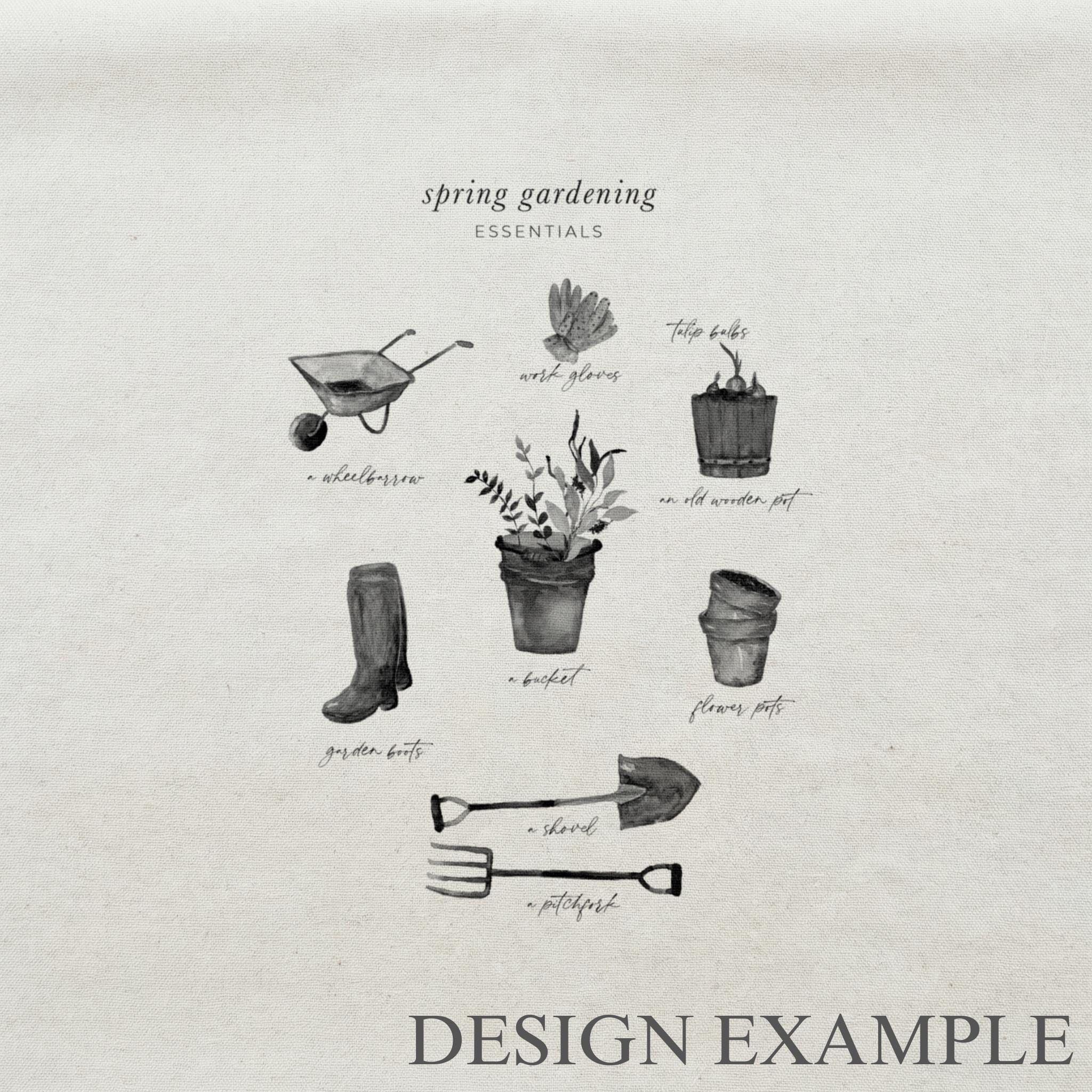 Tote Bags - Garden Essentials Watercolor