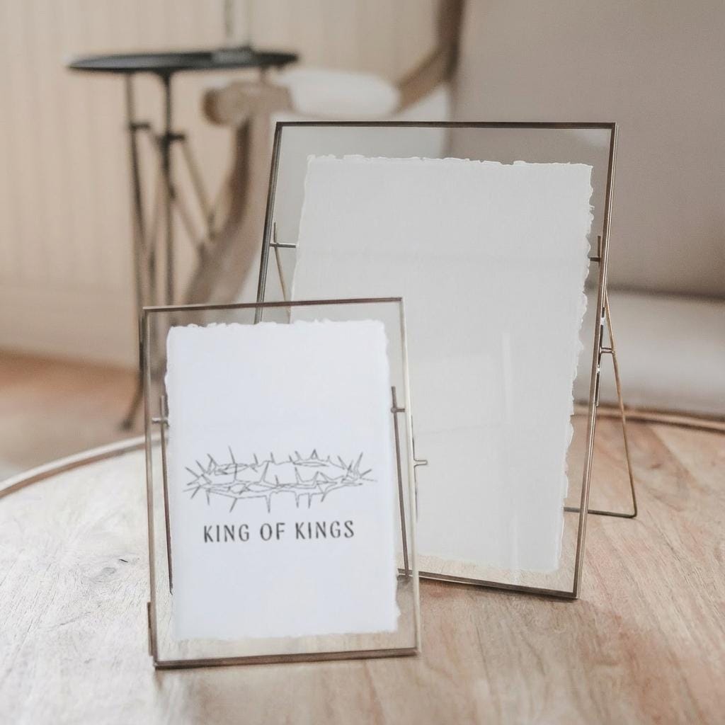 Glass Table Frames & Cards - King of Kings