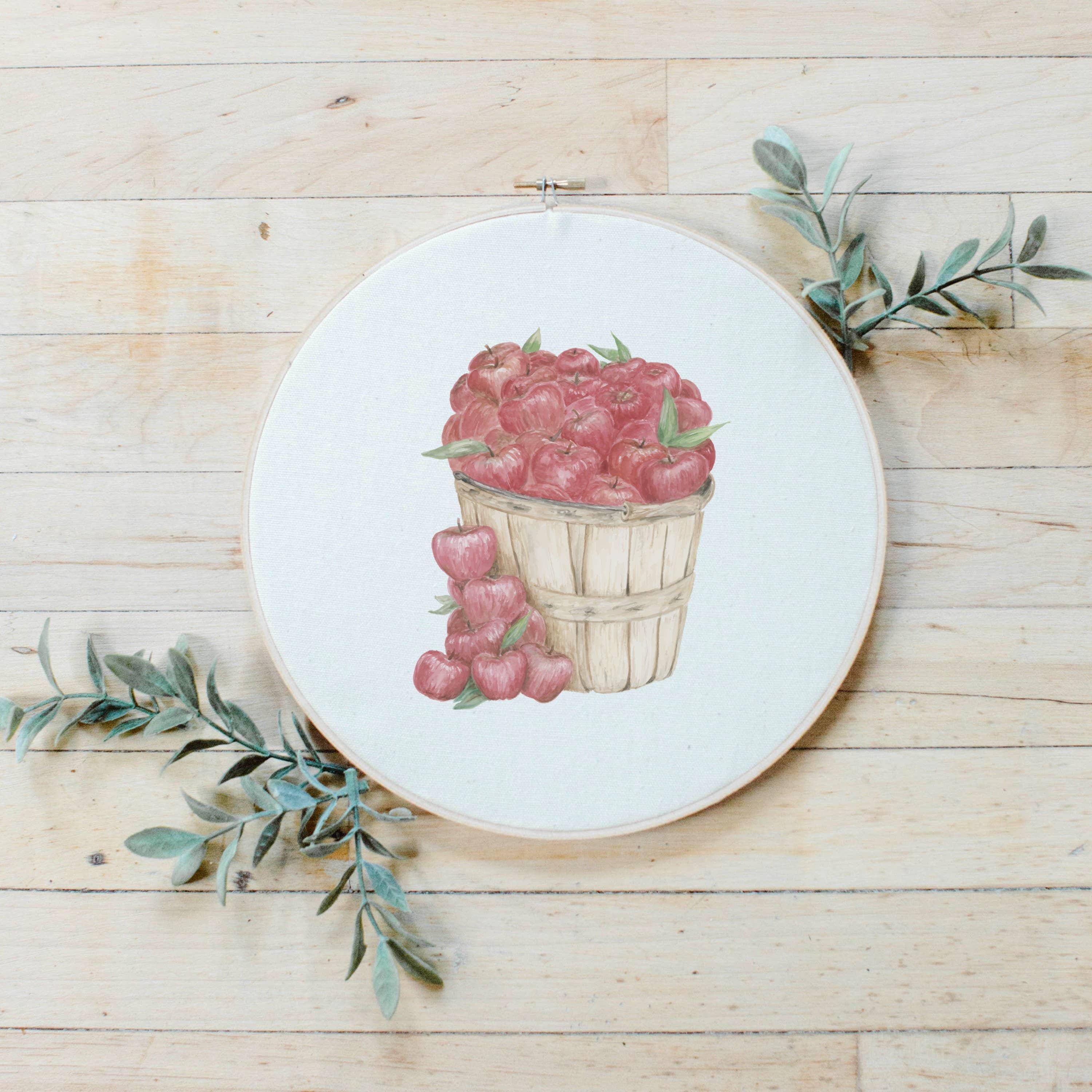 Embroidery Hoops - Apple Bunch Watercolor