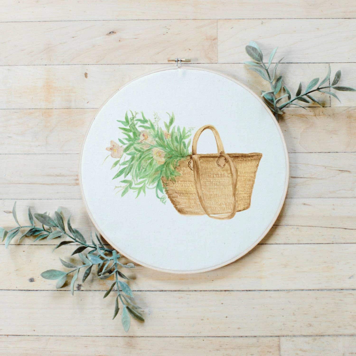 Embroidery Hoops - Floral Market Watercolor