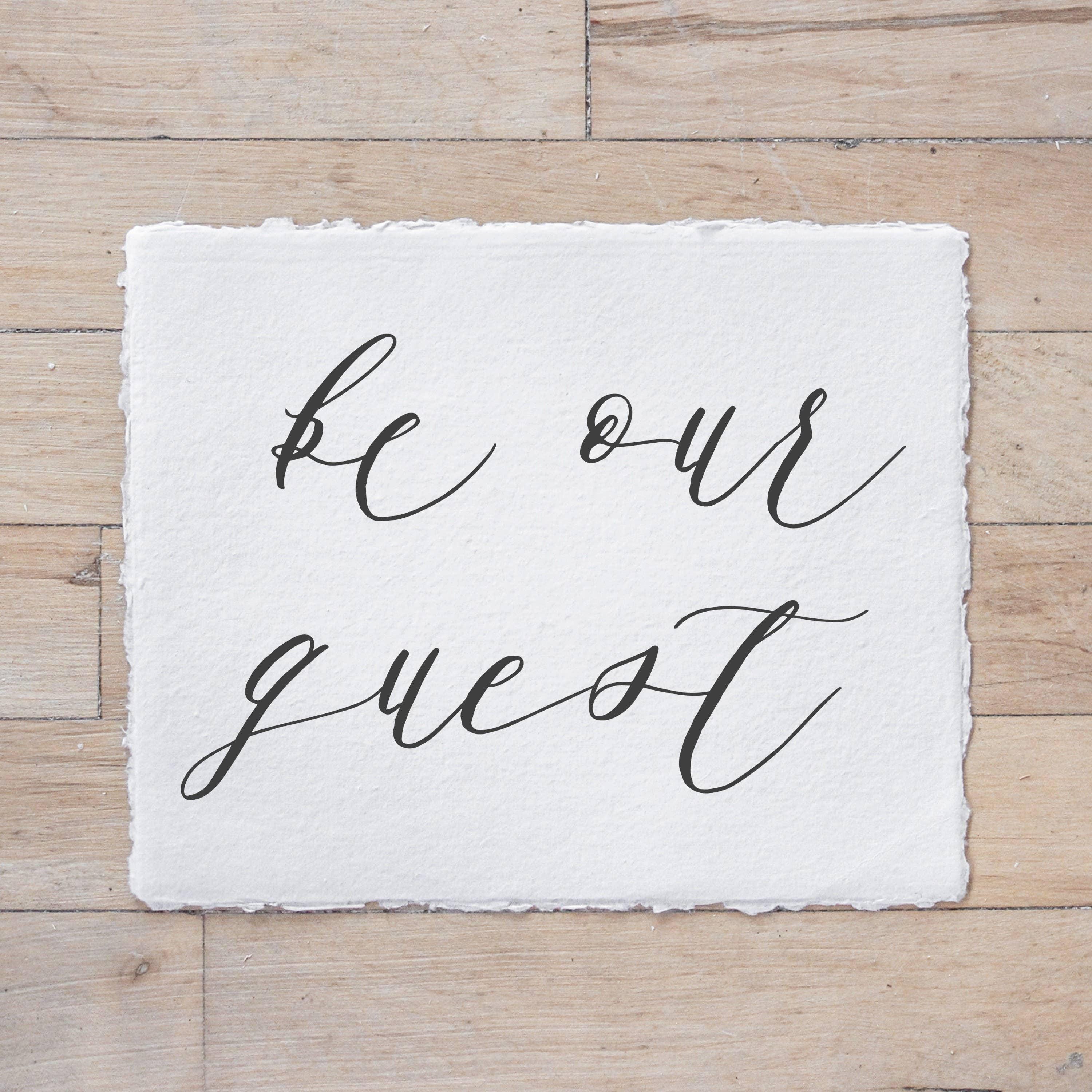 Glass Table Frames & Cards - Be Our Guest