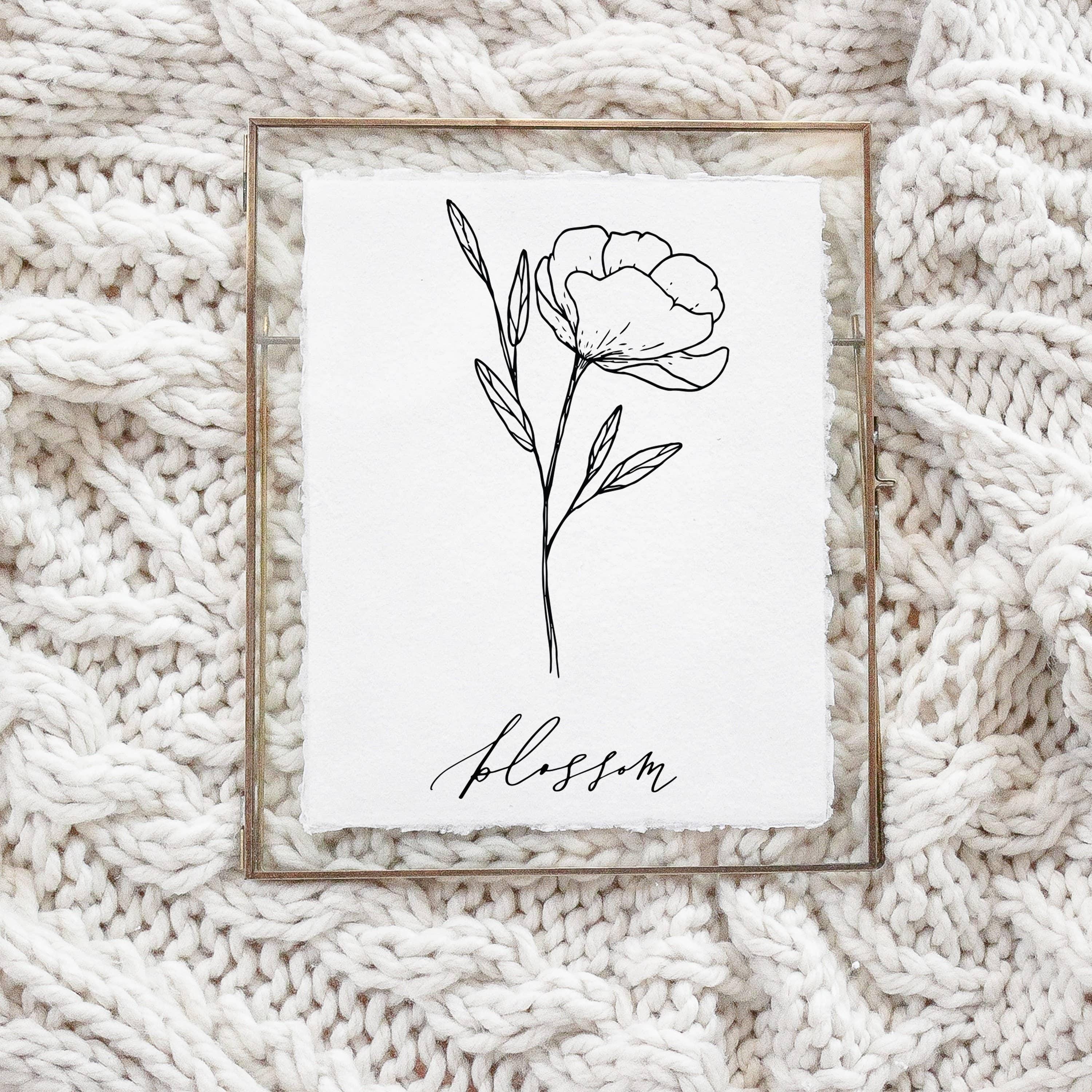 Glass Table Frames & Cards - Blossom Wildflower