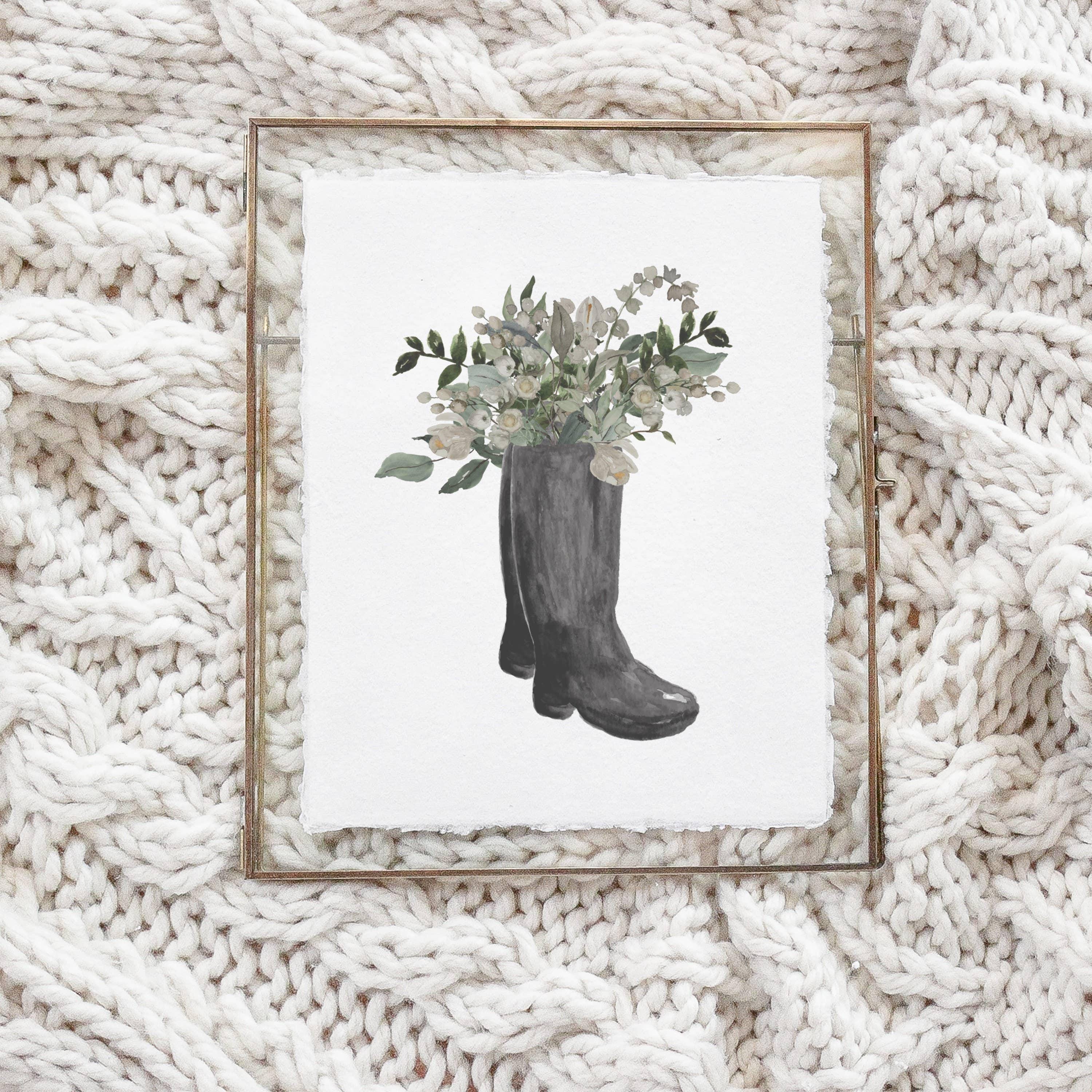Glass Table Frames & Cards - Boots Watercolor
