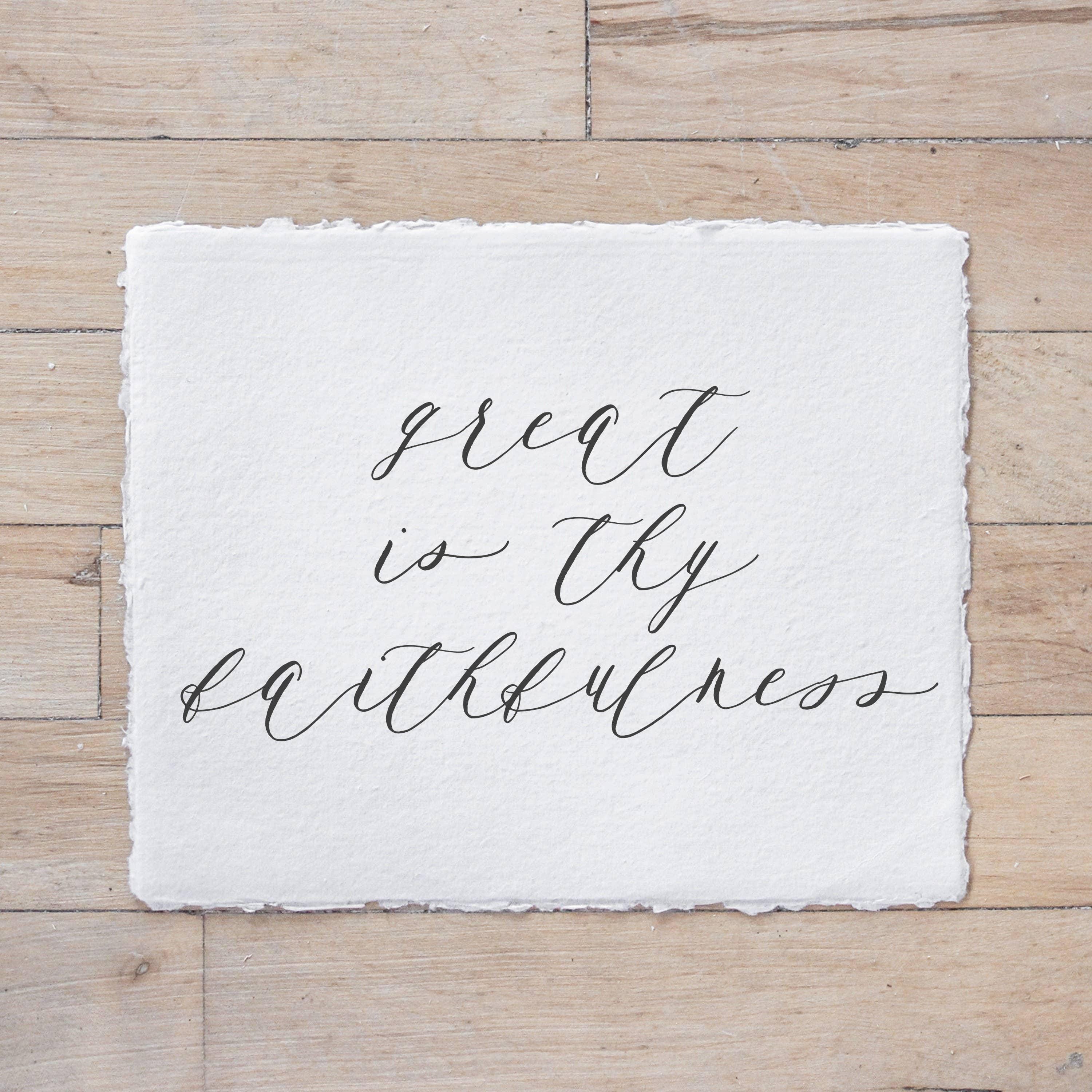 Glass Table Frames & Cards - Great is Thy Faithfulness