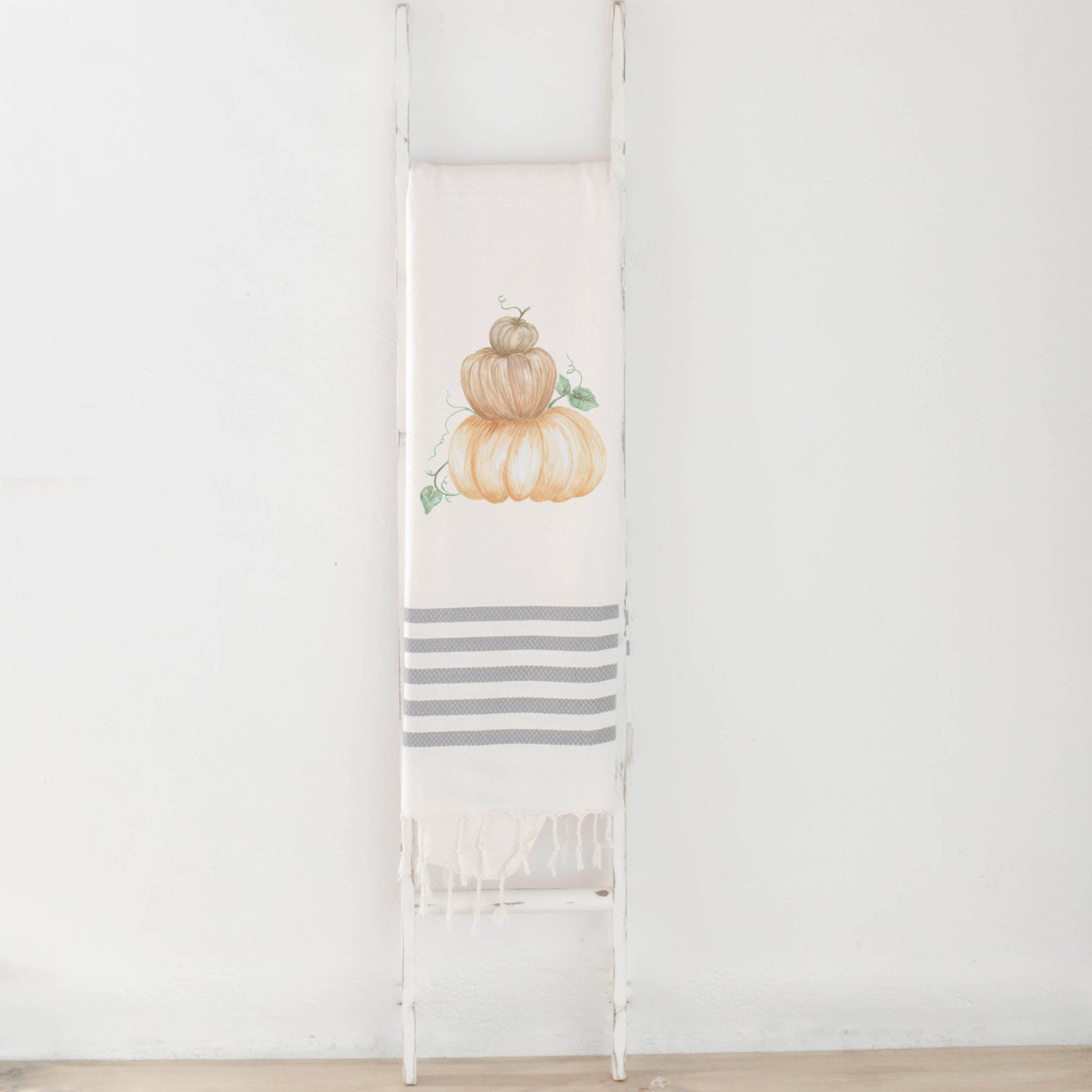 Throw Blankets - Pumpkin Stack Watercolor