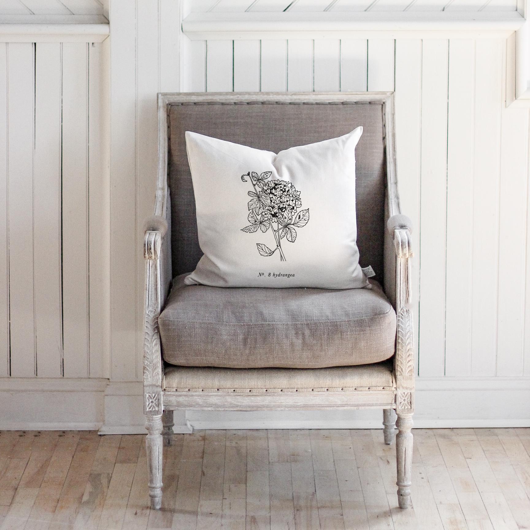 Throw Pillows - Hydrangea Botanical
