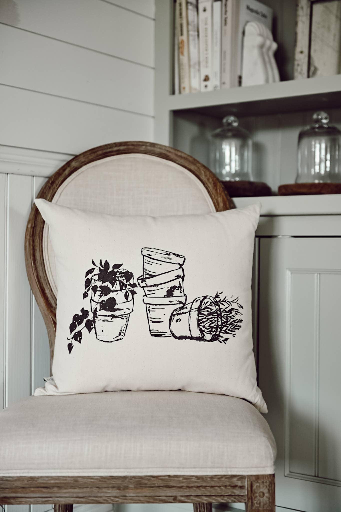 Throw Pillows - Terra Cotta Pot