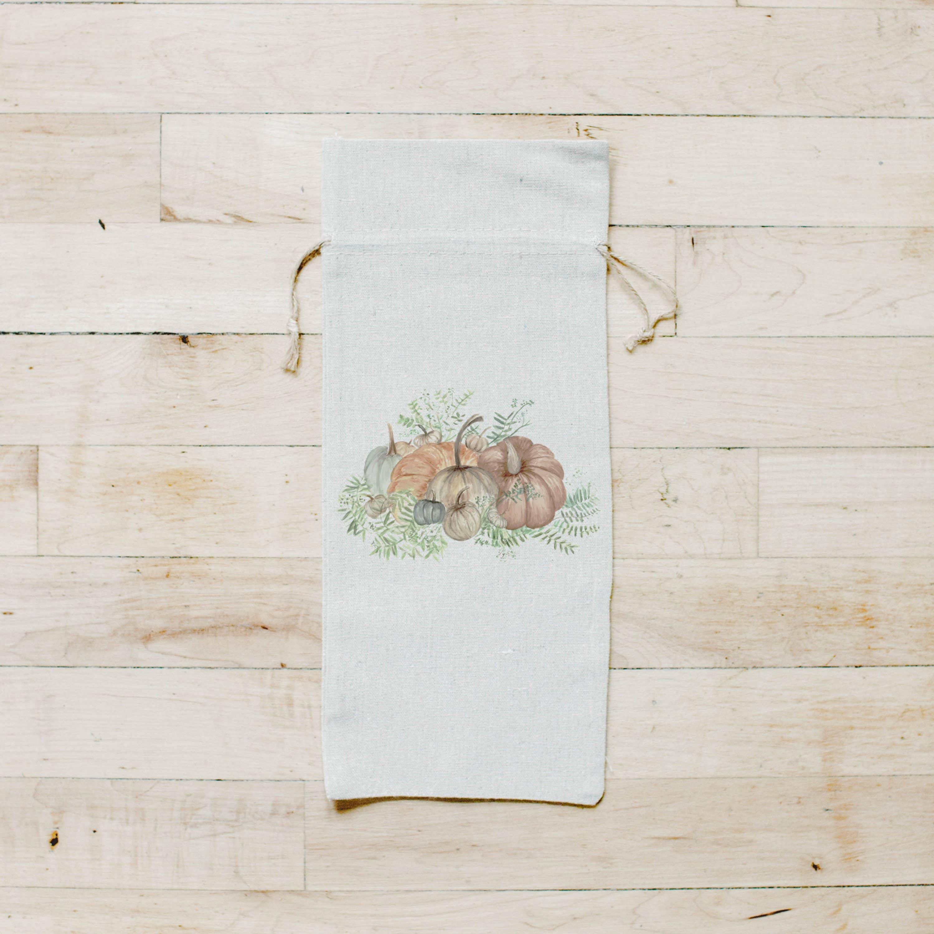 Wine Bags - Pumpkin Bunch Watercolor