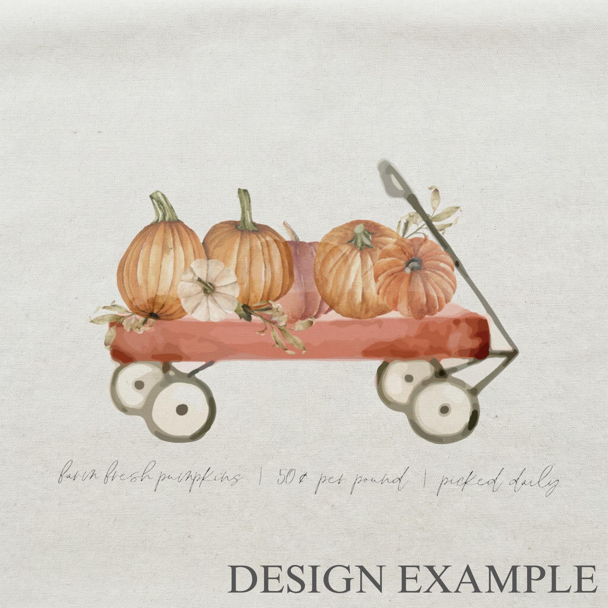 Embroidery Hoops - Pumpkin Wagon Watercolor