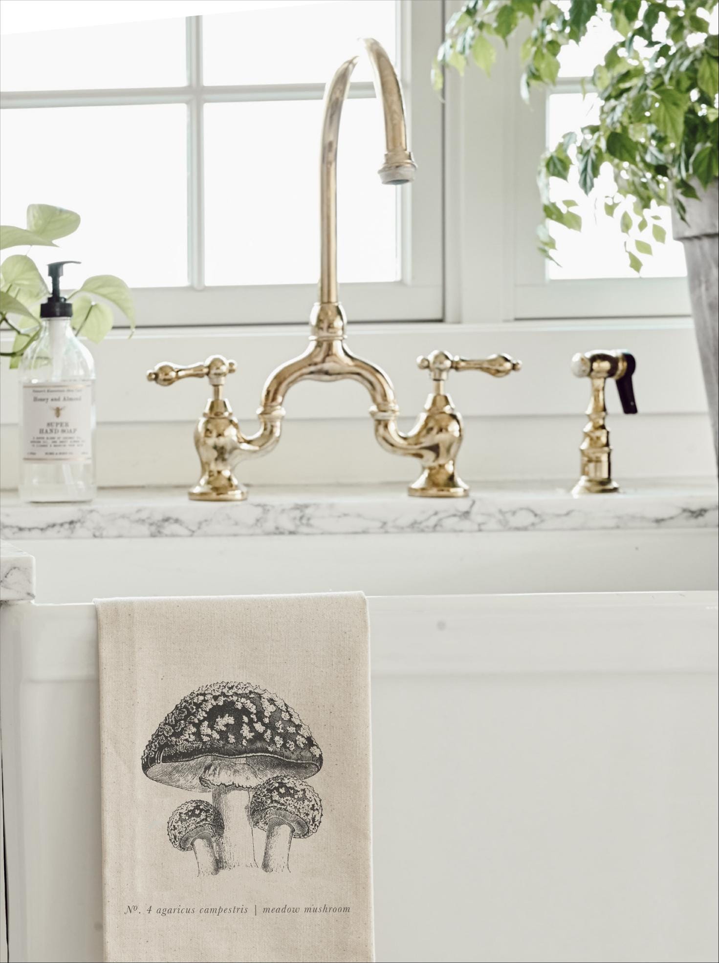 Tea Towel - FruitsVeggies Black + White