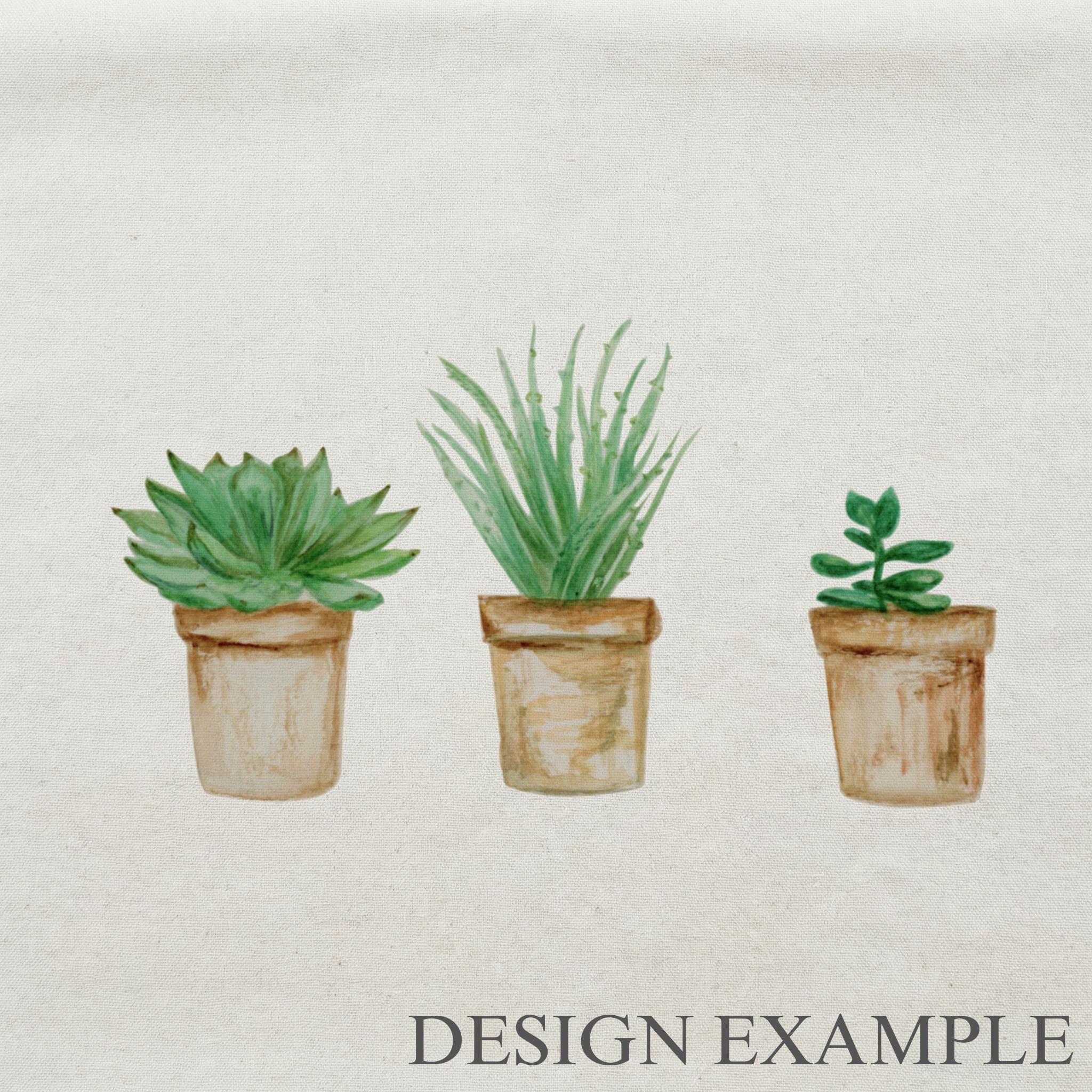 Lumbar Pillows - Succulent Pots Watercolor