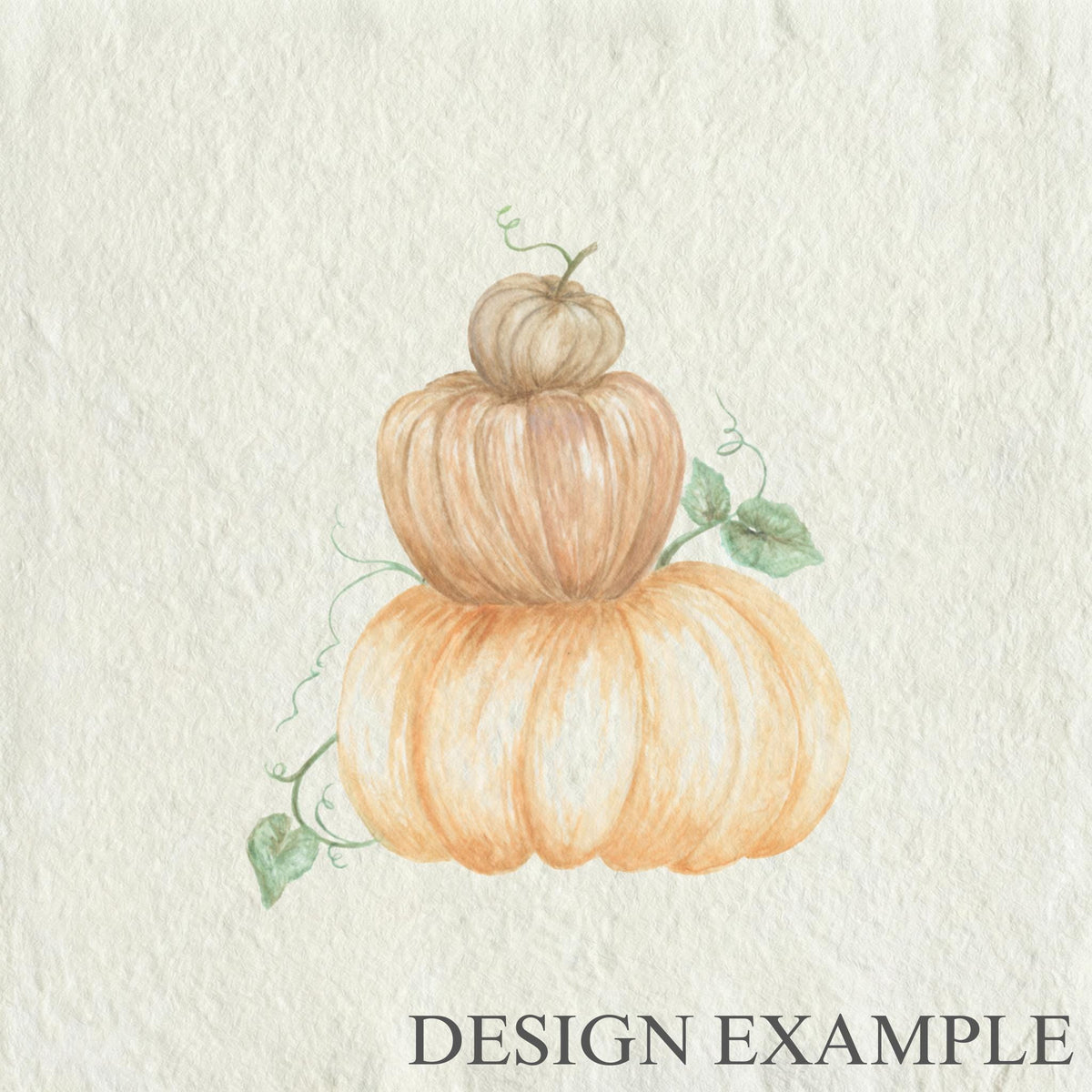 Glass Table Frames & Cards - Pumpkin Stack Watercolor