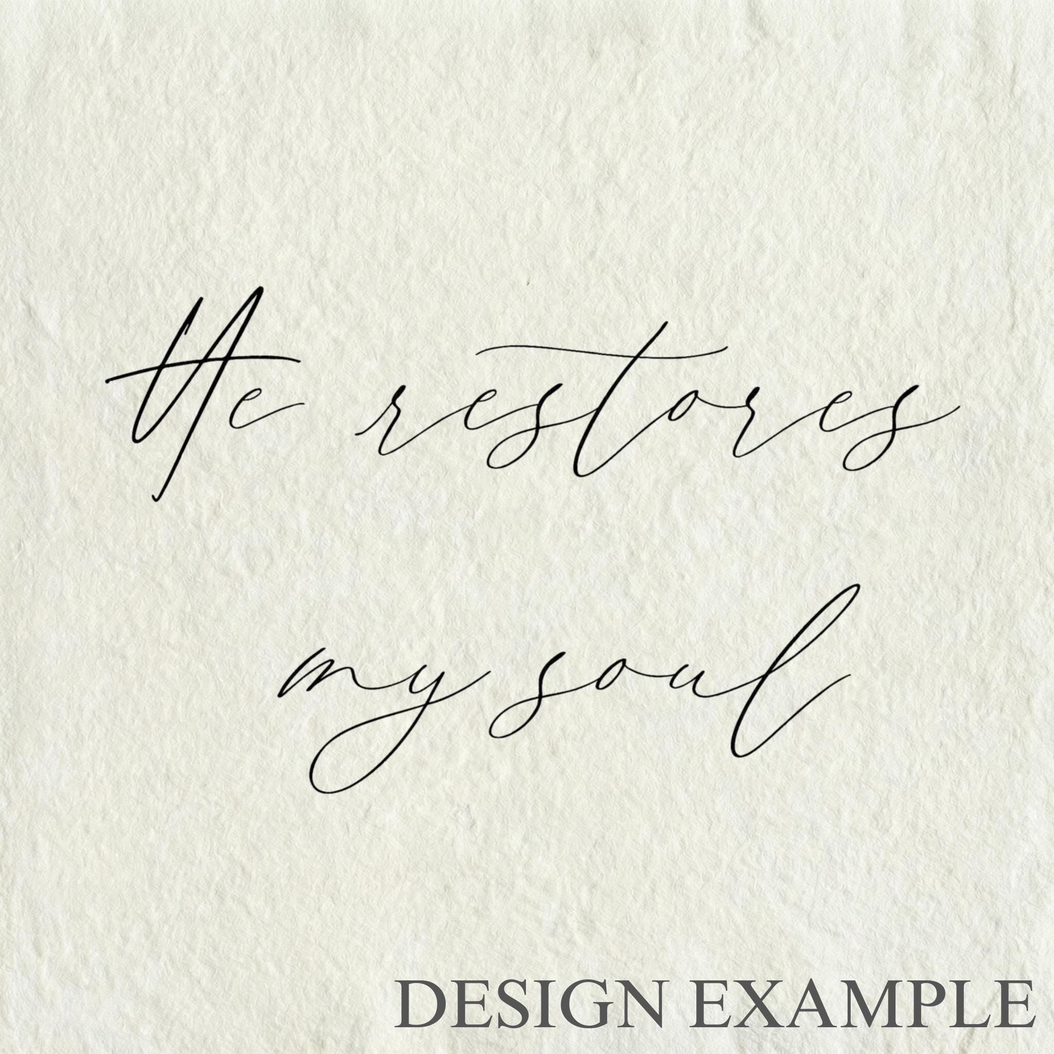 Glass Table Frames & Cards - He Restores My Soul