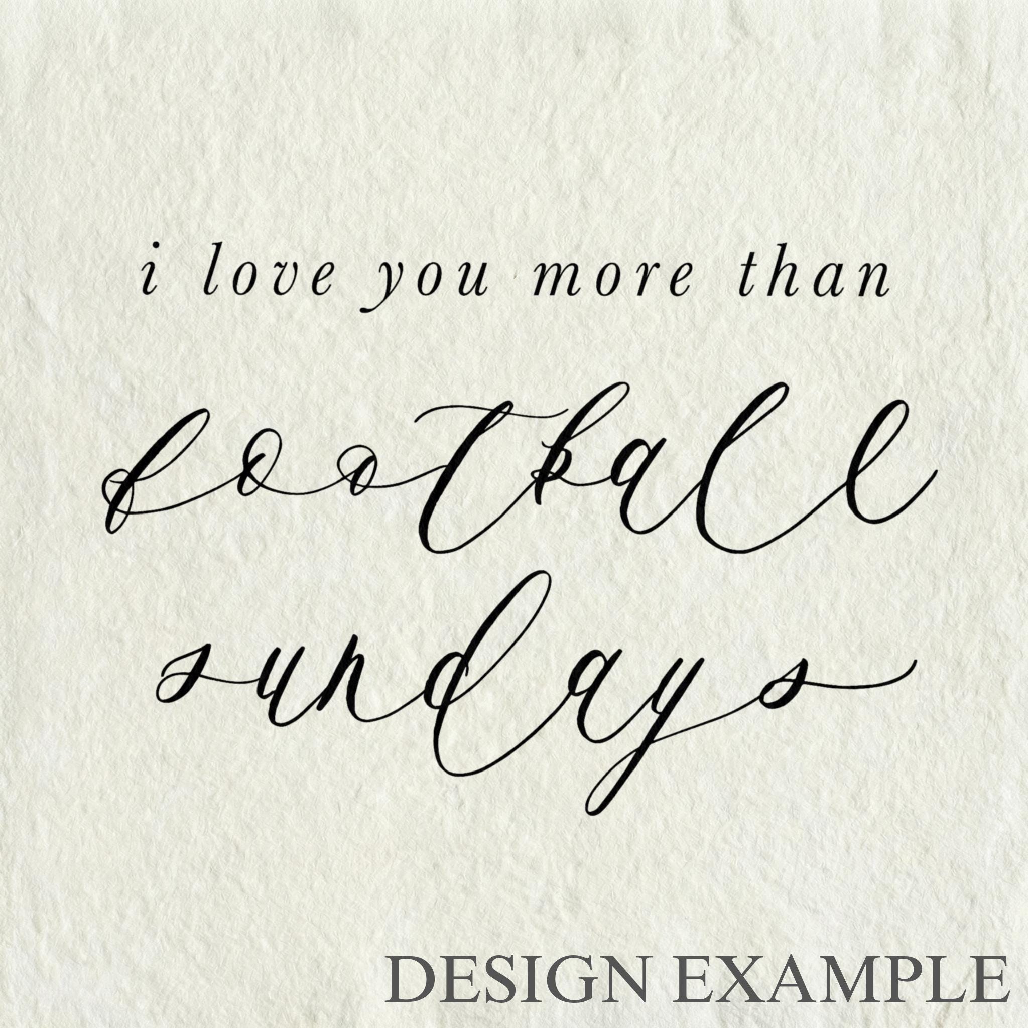 Glass Table Frames & Cards - I Love You More Than Football
