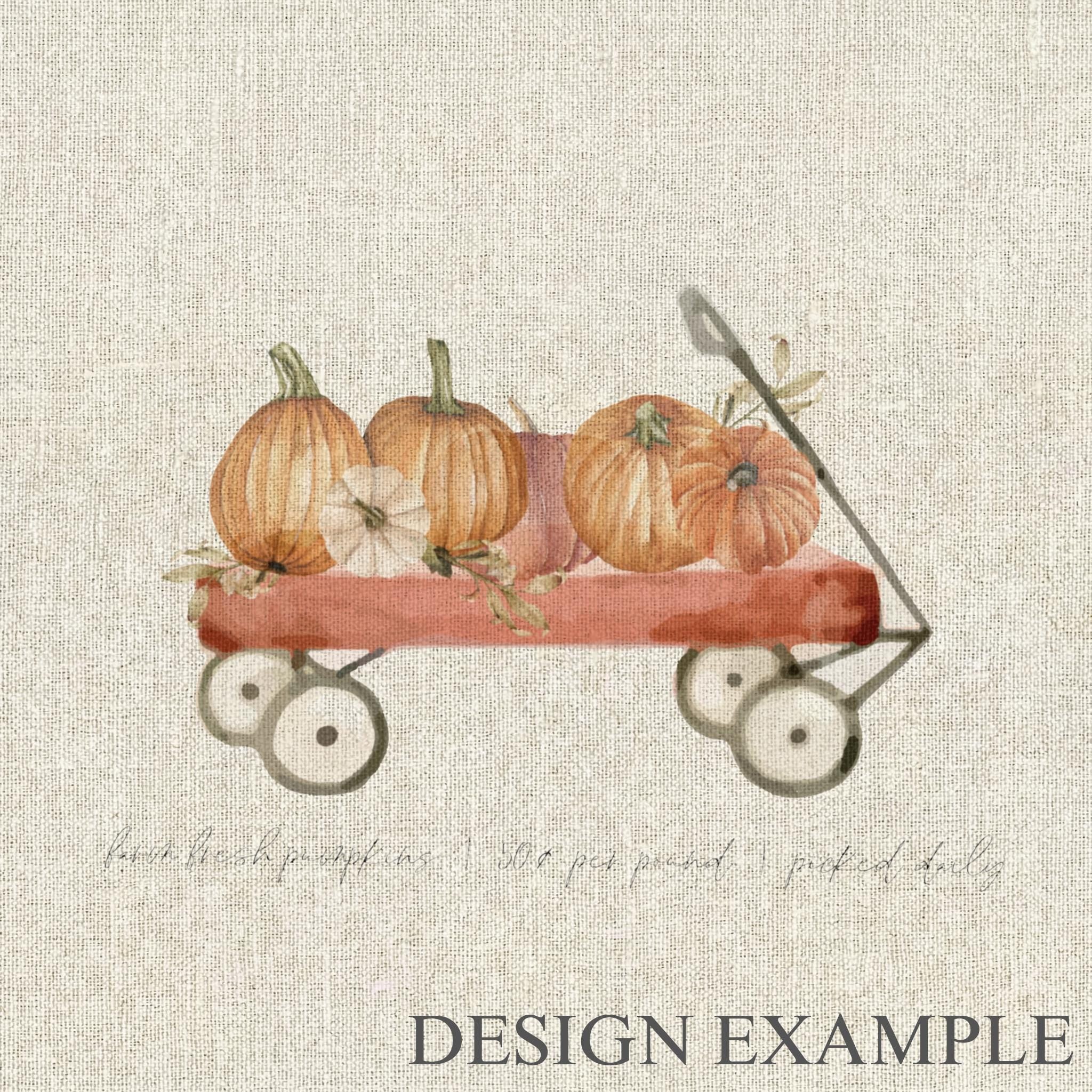 Napkins - Pumpkin Wagon Watercolor