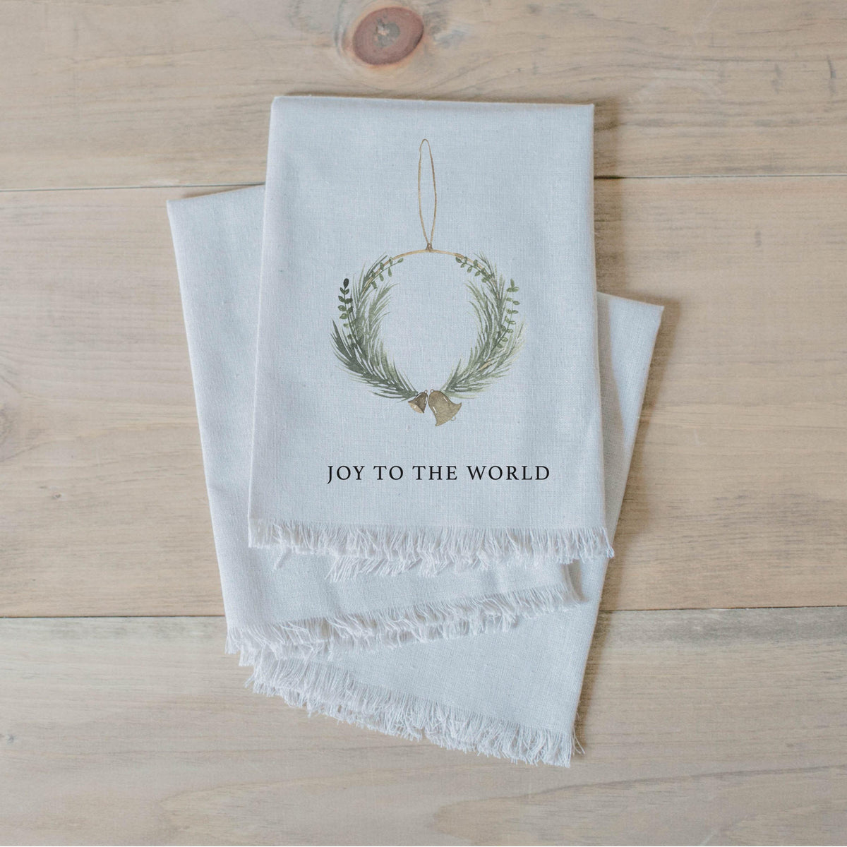 Napkins - Joy to the World Wreath Watercolor