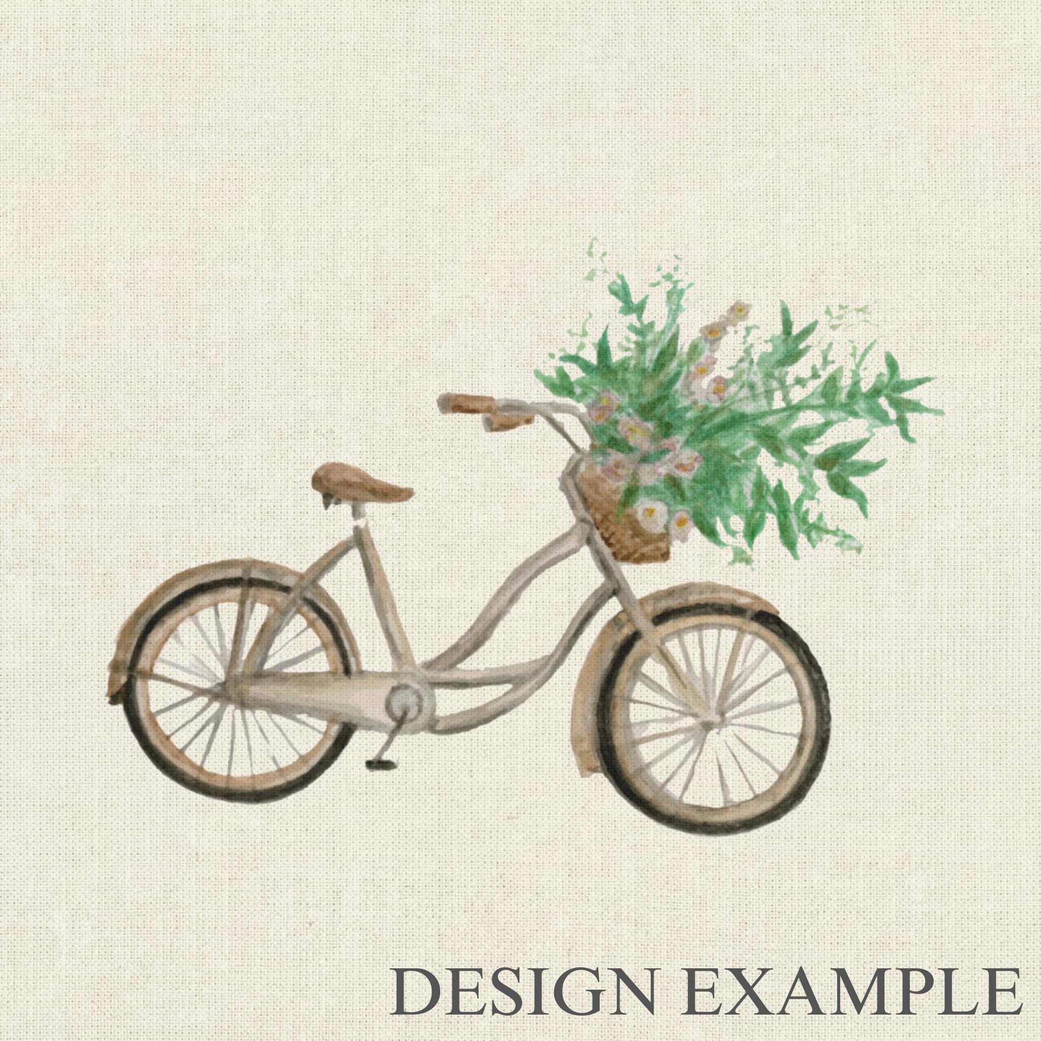 Wine Bags - Floral Bike Watercolor