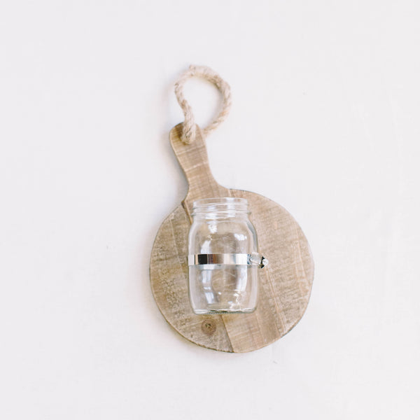 Hanging Bread Board with Glass Jar