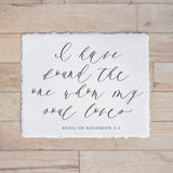 I Have Found The One Whom My Soul Loves Verse Print