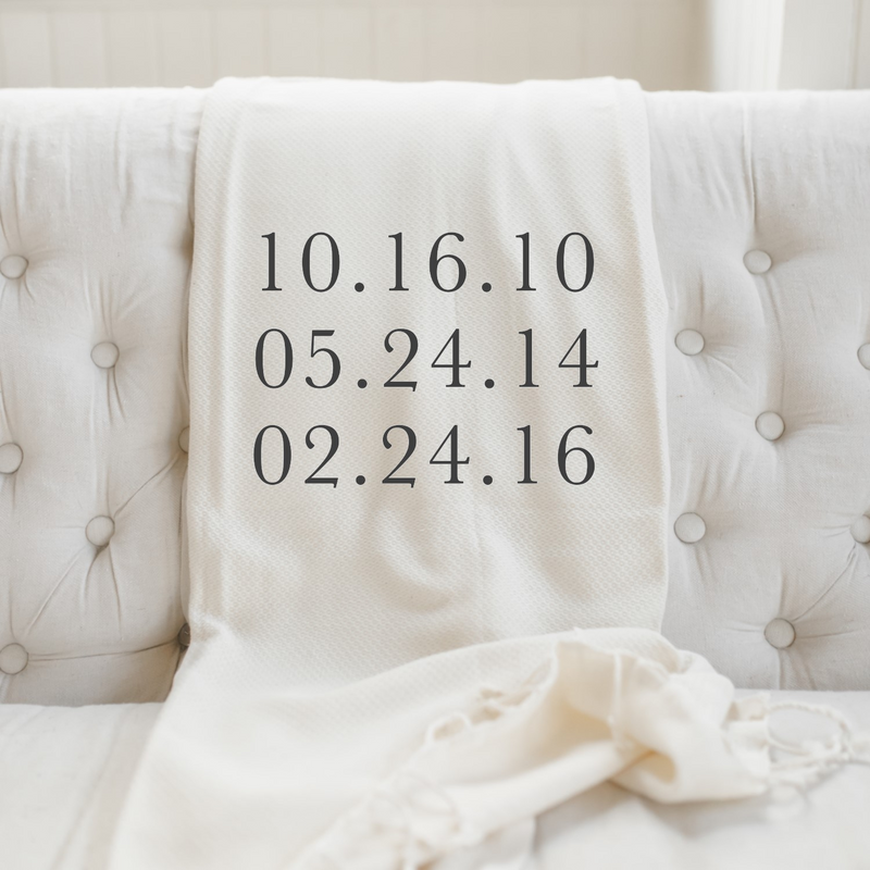 Personalized Special Date Throw Blanket