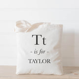 Handmade 100% cotton personalized alphabet letter tote bag