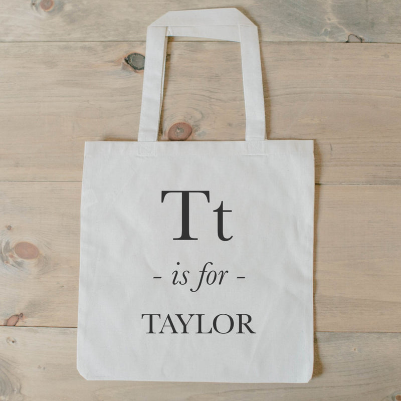 Handmade 100% cotton personalized alphabet letter tote bag