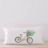 Floral Bike Lumbar Pillow