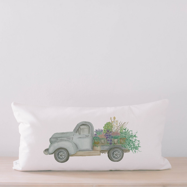 Floral Truck Lumbar Pillow