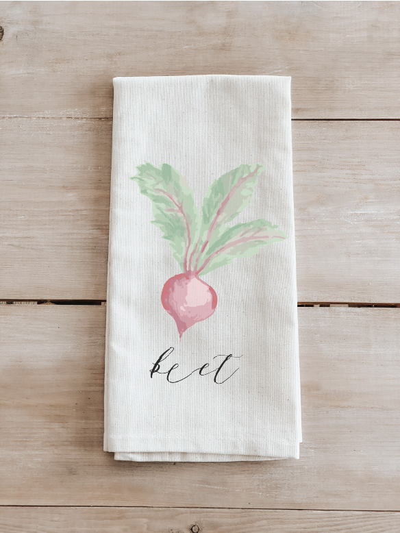 Watercolor Vegetables Tea Towel