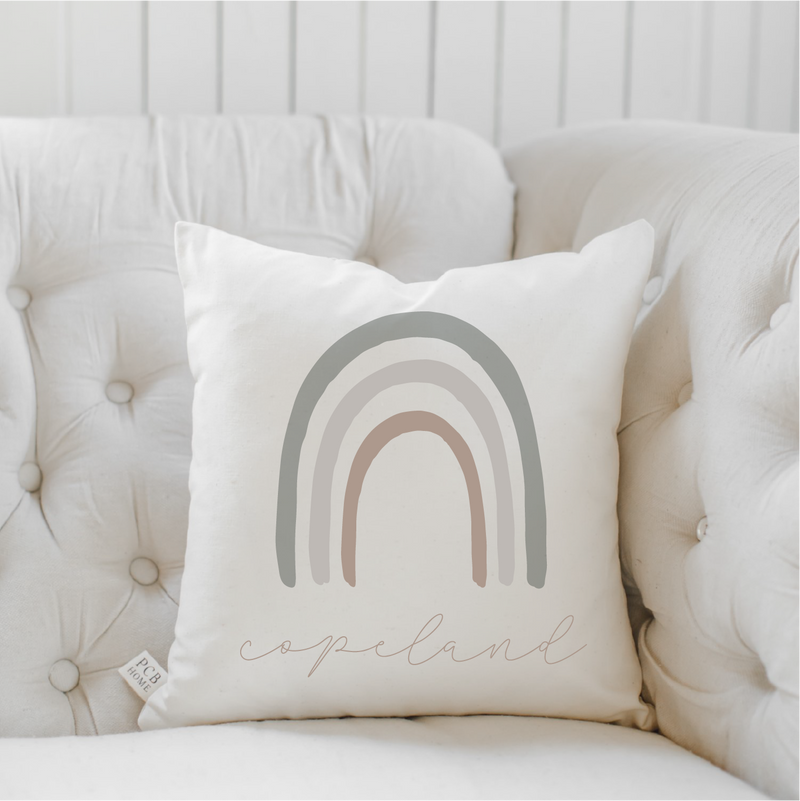 Green Griege Rainbow Pillow