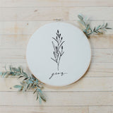 Grow Wildflower Faux Embroidery Hoop