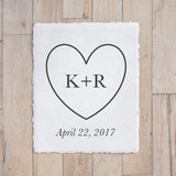 Personalized Two Initials With Heart Print
