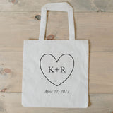Handmade 100% cotton personalized initials tote bag