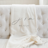 Personalized Two Initials & Date Throw Blanket